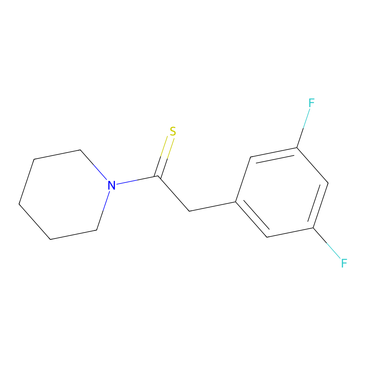 3',5'-Difluorobenzene acetyl piperidine thioamide molecular structure, CAS 289677-12-9
