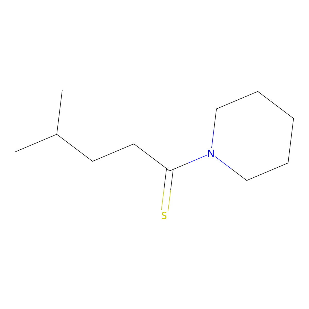 4-Methyl-1-(piperidin-1-yl)pentane-1-thione molecular structure, CAS 289677-13-0