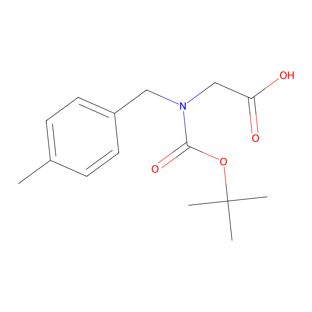 2-{[(tert-Butoxy)carbonyl][(4-methylphenyl)methyl]amino}acetic acid molecular structure, CAS 289681-25-0