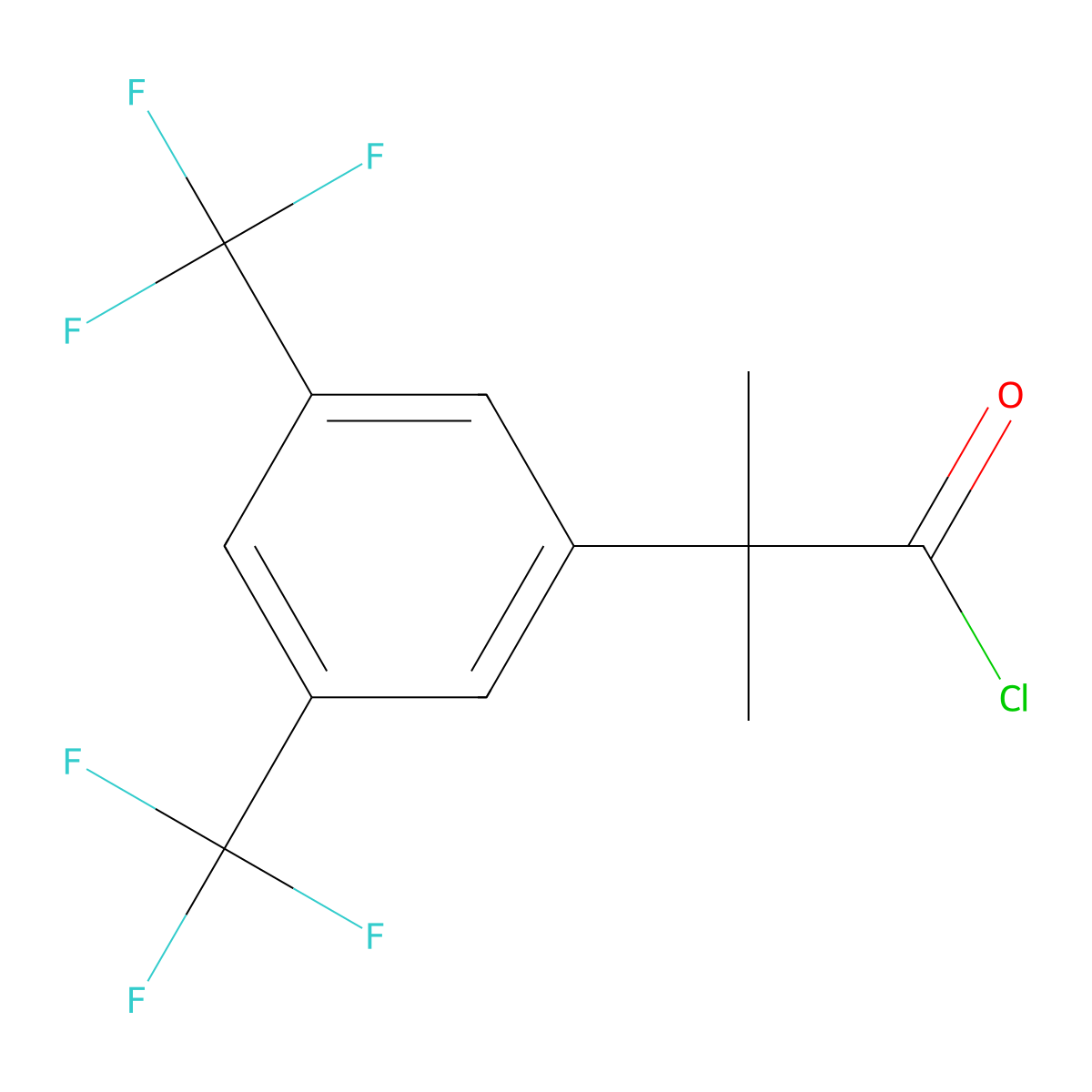 2-(3,5-Bis(trifluoromethyl)phenyl)-2-methylpropanoyl chloride molecular structure, CAS 289686-69-7
