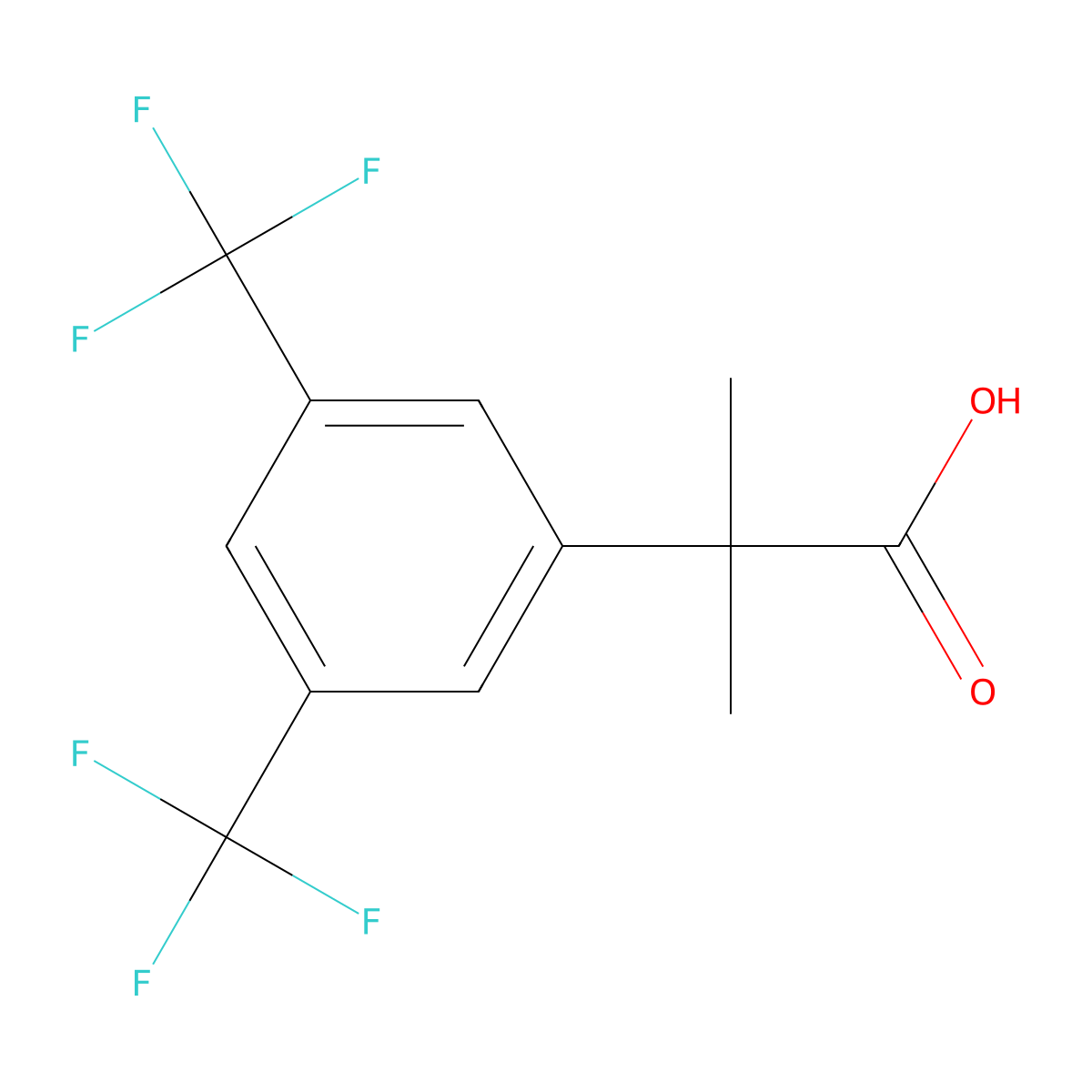 2-(3,5-Bis(trifluoromethyl)phenyl)-2-methylpropanoic acid molecular structure, CAS 289686-70-0