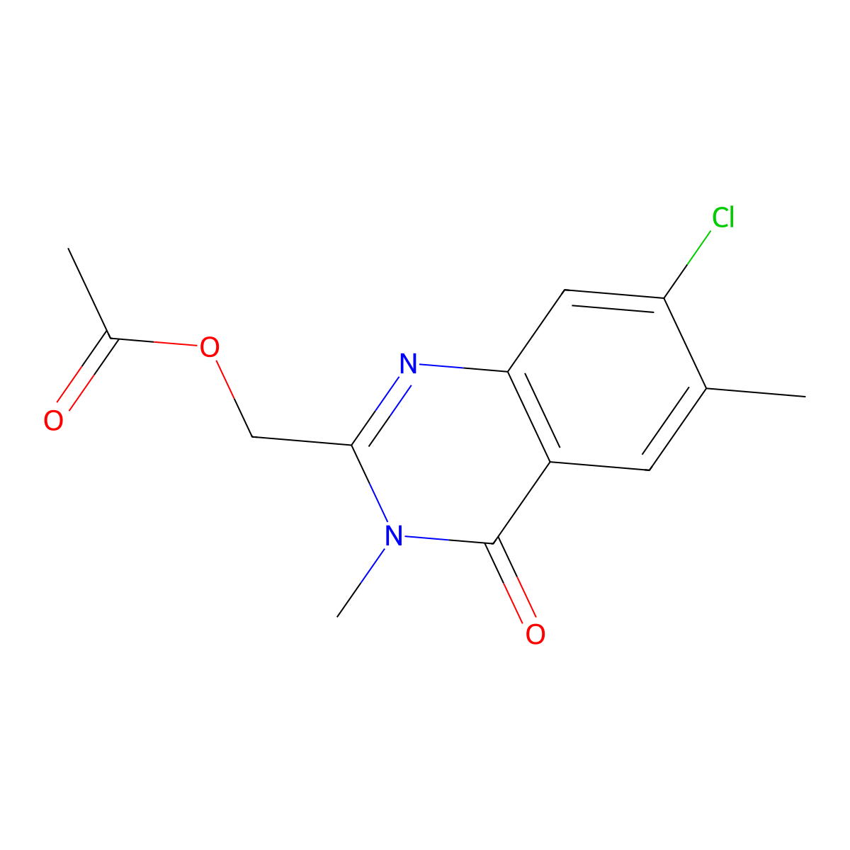 (7-Chloro-3,6-dimethyl-4-oxo-3,4-dihydroquinazolin-2-yl)methyl acetate molecular structure, CAS 289686-85-7