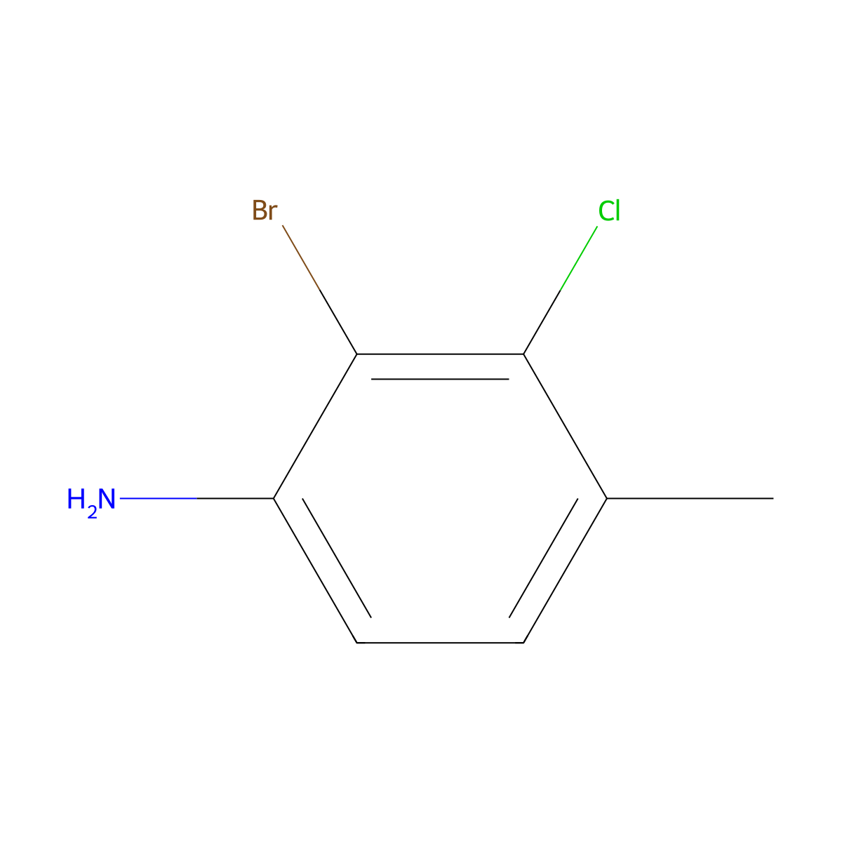 2-Bromo-3-chloro-4-methylaniline molecular structure, CAS 289687-20-3