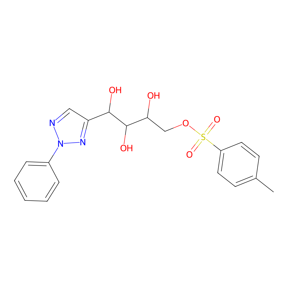 (2R,3R,4S)-2,3,4-trihydroxy-4-(2-phenyl-2H-1,2,3-triazol-4-yl)butyl 4-methylbenzenesulfonate molecular structure, CAS 289697-84-3