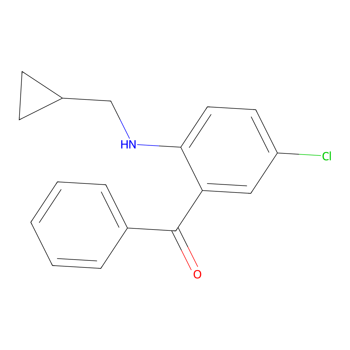 (5-Chloro-2-((cyclopropylmethyl)amino)phenyl)(phenyl)methanone molecular structure, CAS 2897-00-9