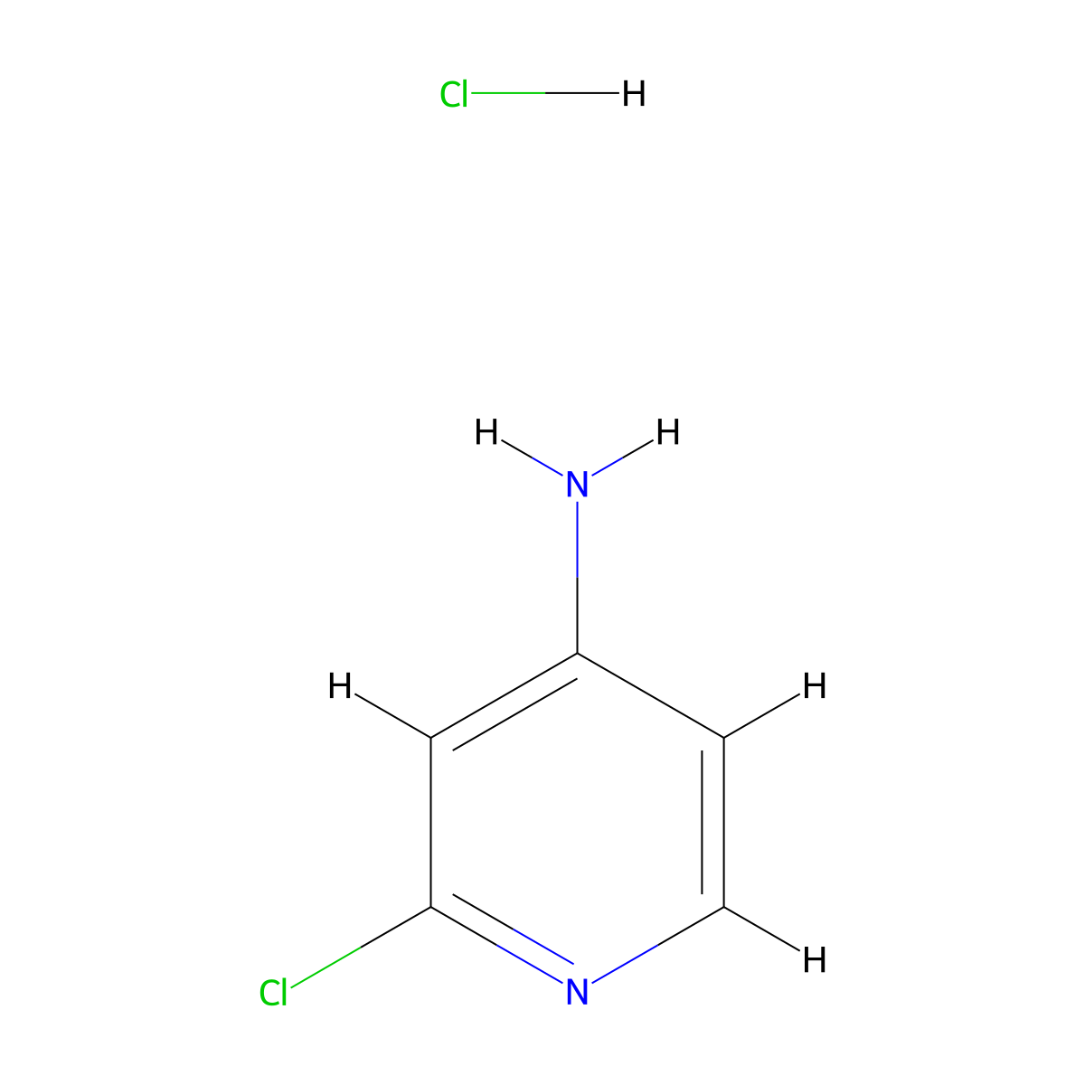 2-Chloropyridin-4-amine hydrochloride molecular structure, CAS 2897-42-9
