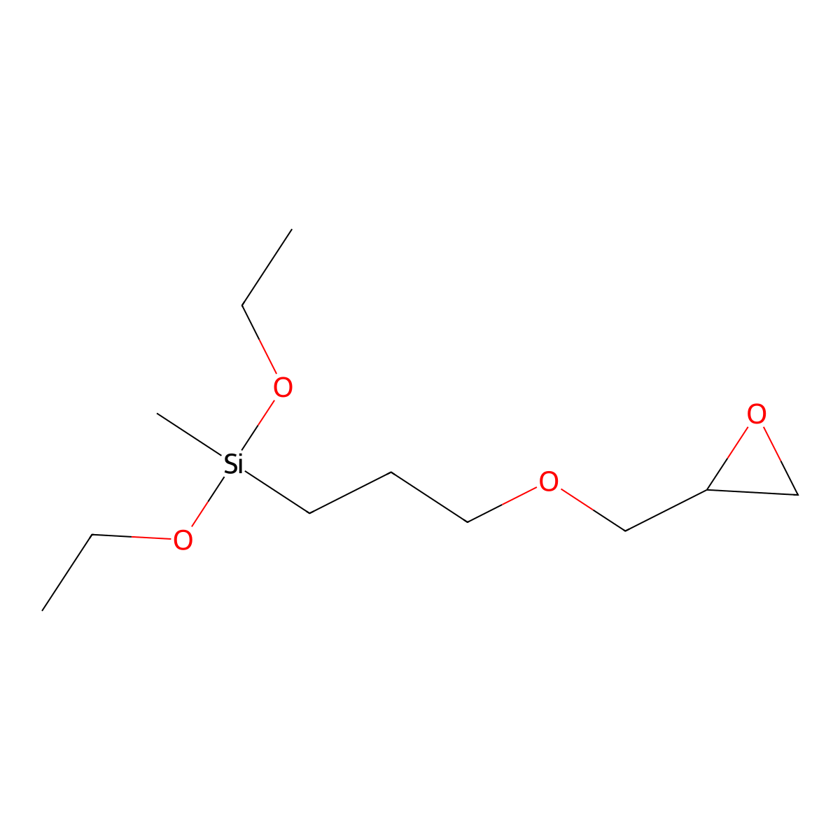 Diethoxy(methyl)(3-(oxiran-2-ylmethoxy)propyl)silane molecular structure, CAS 2897-60-1