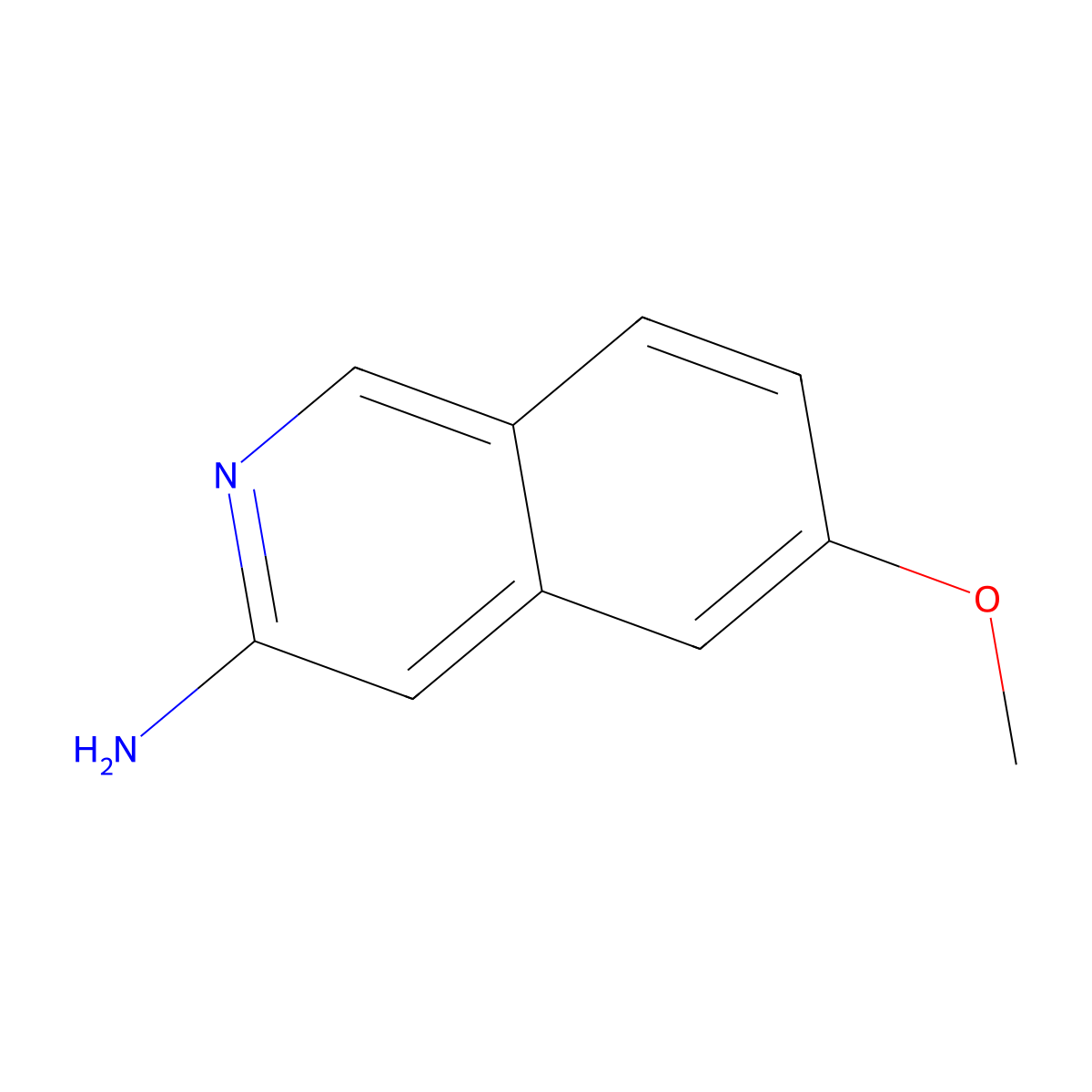 6-Methoxyisoquinolin-3-amine molecular structure, CAS 28970-68-5