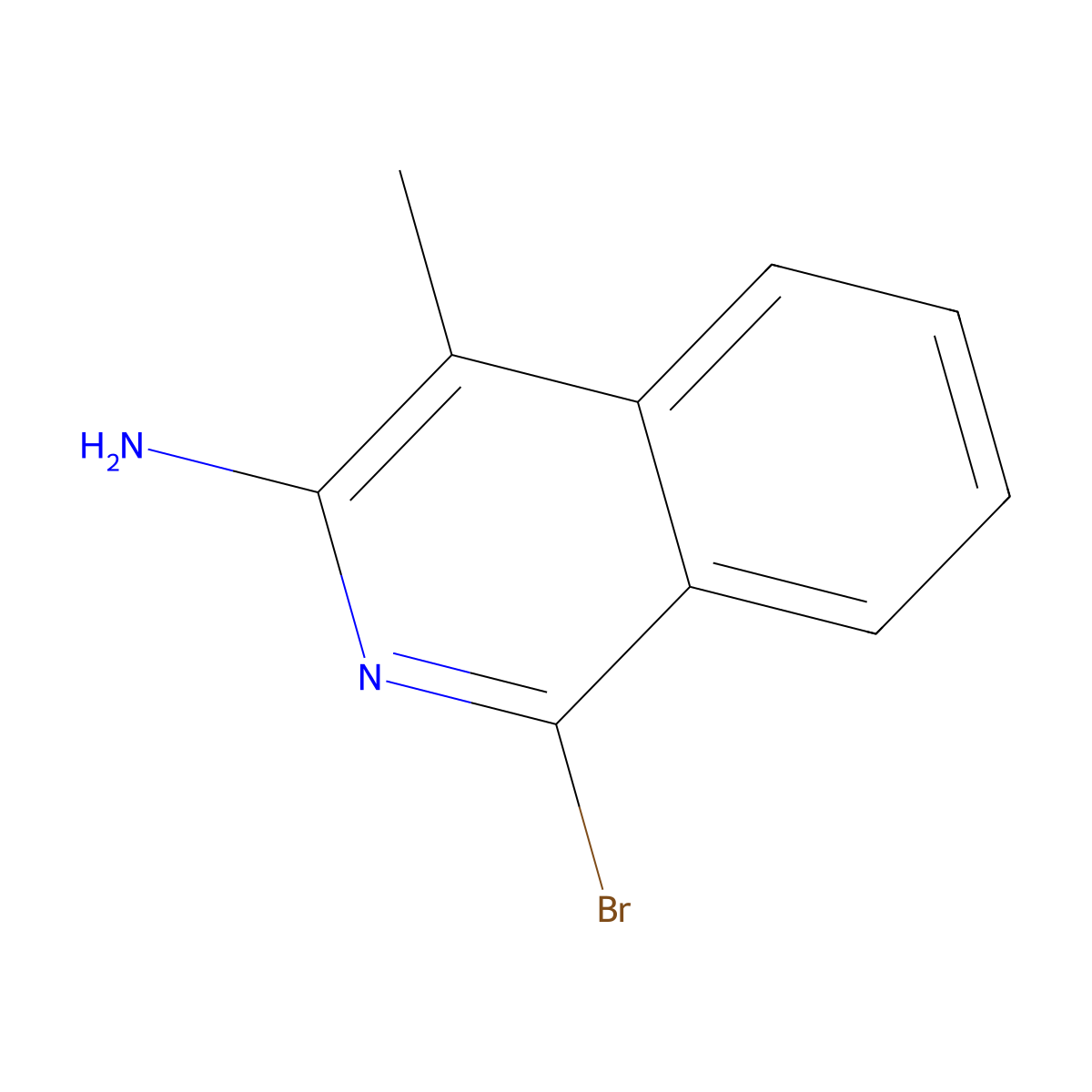 1-Bromo-4-methylisoquinolin-3-amine molecular structure, CAS 28970-71-0