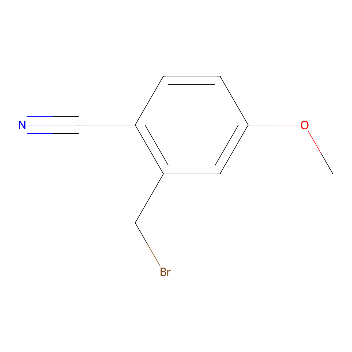 2-(Bromomethyl)-4-methoxybenzonitrile molecular structure, CAS 28970-91-4