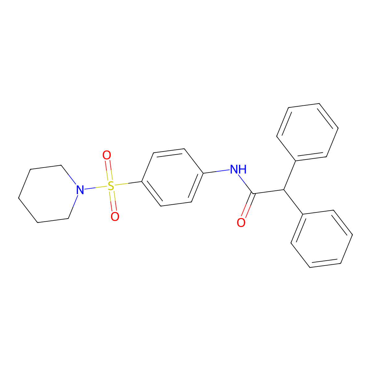 2,2-diphenyl-N-[4-(1-piperidinylsulfonyl)phenyl]acetamide molecular structure, CAS 289700-46-5