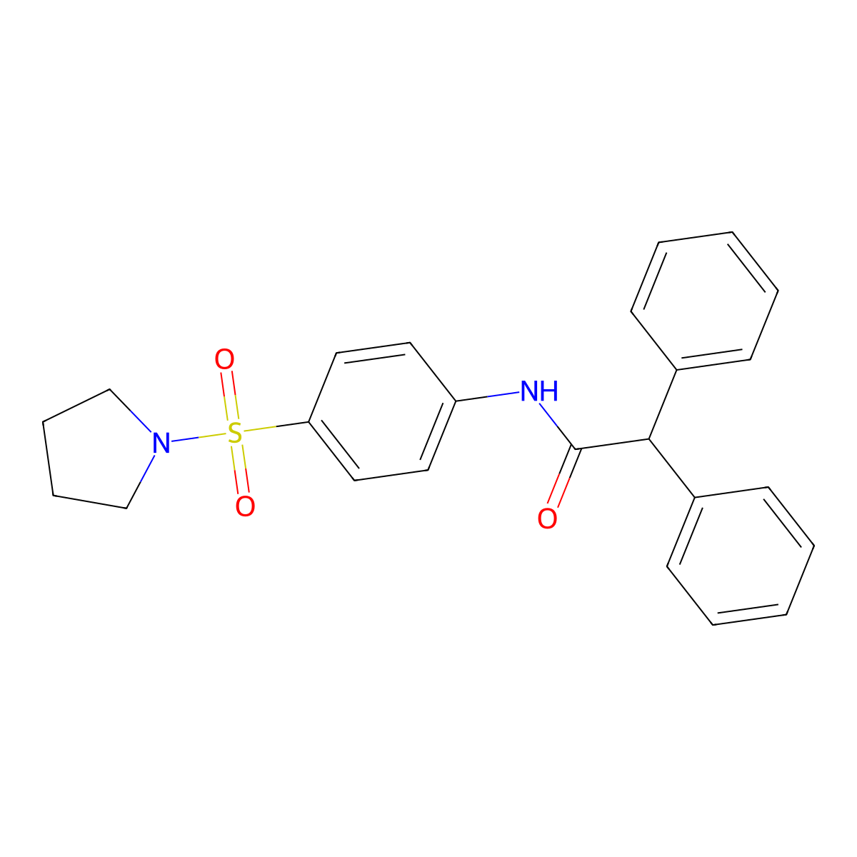 2,2-diphenyl-N-(4-(pyrrolidin-1-ylsulfonyl)phenyl)acetamide molecular structure, CAS 289700-47-6