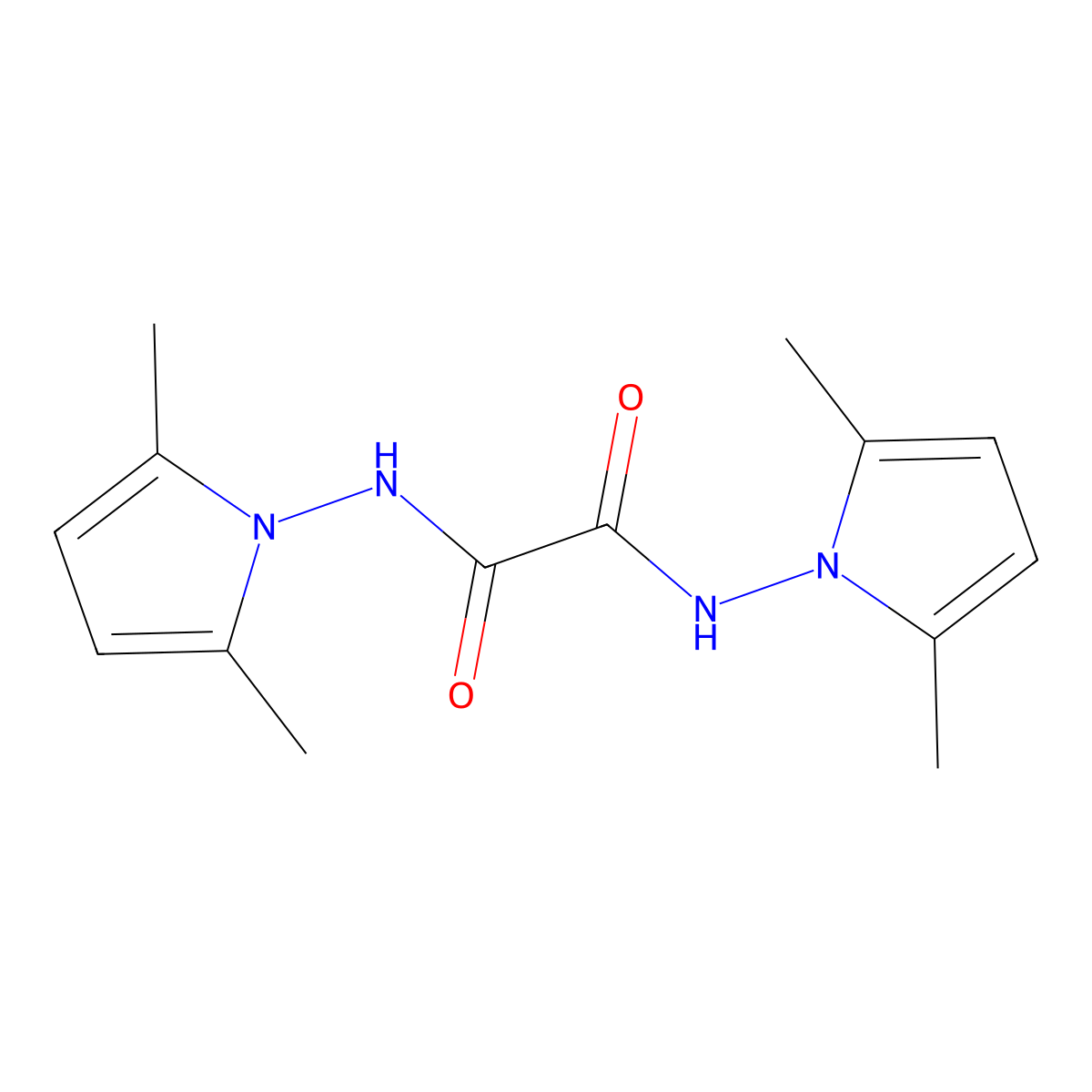 N1,N2-Bis(2,5-dimethyl-1H-pyrrol-1-YL)oxalamide molecular structure, CAS 289708-48-1