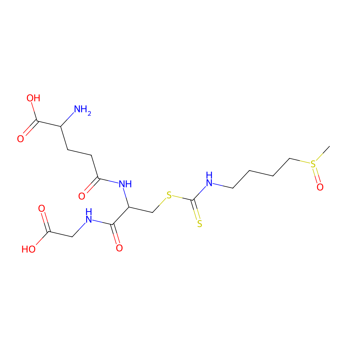 L-gamma-Glutamyl-S-((4-(methanesulfinyl)butyl)carbamothioyl)-L-cysteinylglycine molecular structure, CAS 289711-21-3