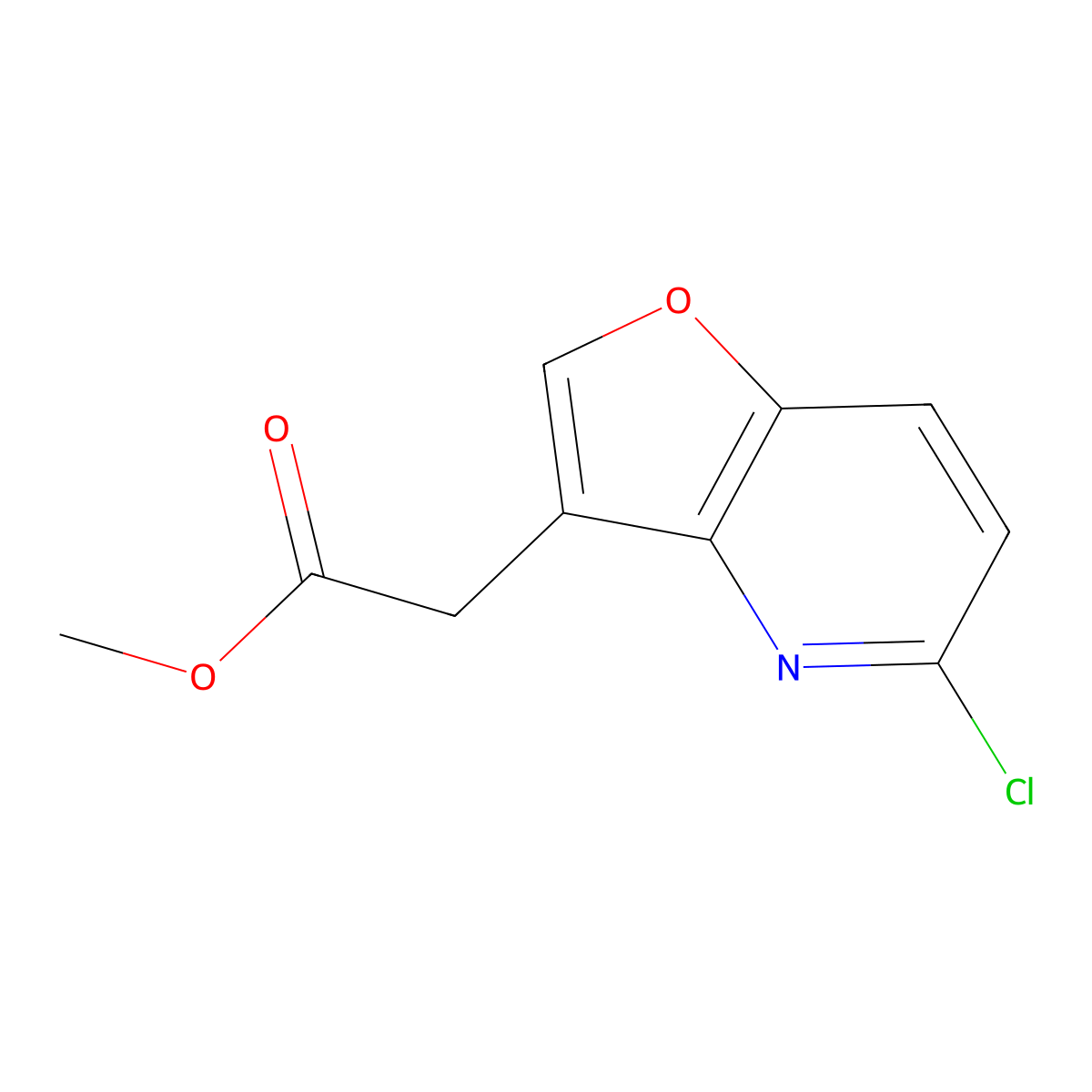 Methyl 2-(5-chlorofuro[3,2-b]pyridin-3-yl)acetate molecular structure, CAS 289714-31-4