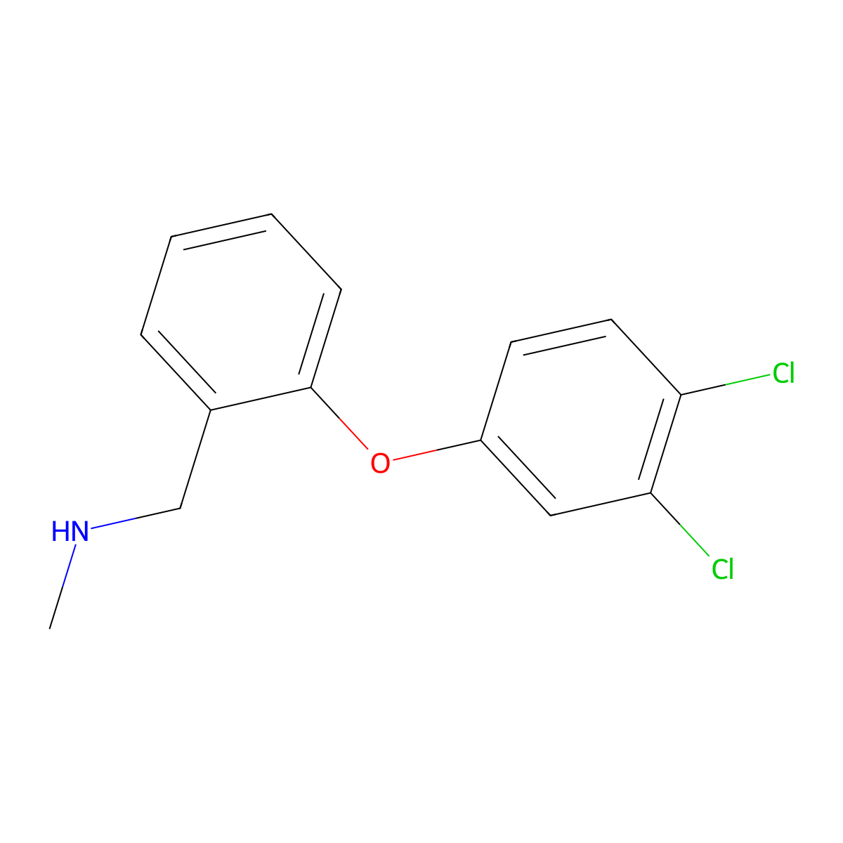 {[2-(3,4-Dichlorophenoxy)phenyl]methyl}(methyl)amine molecular structure, CAS 289716-84-3