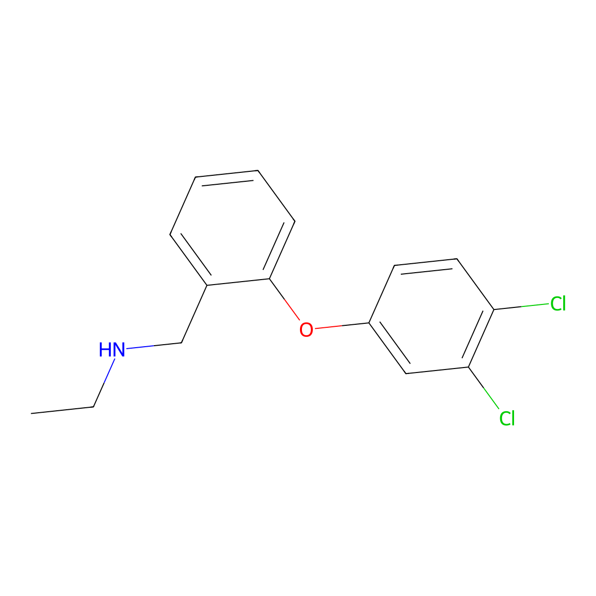 {[2-(3,4-Dichlorophenoxy)phenyl]methyl}(ethyl)amine molecular structure, CAS 289716-87-6