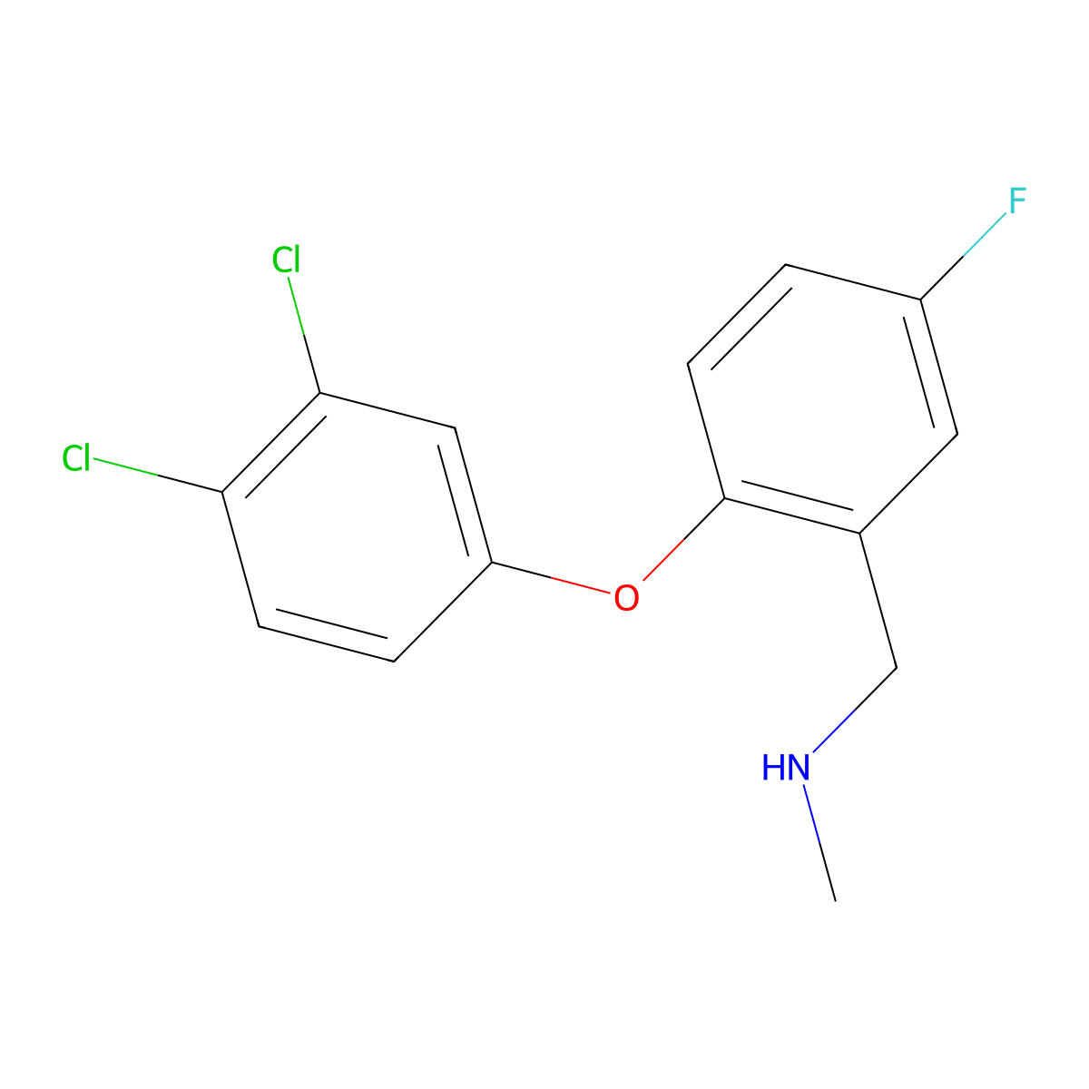 1-(2-(3,4-dichlorophenoxy)-5-fluorophenyl)-N-methylmethanamine molecular structure, CAS 289716-94-5