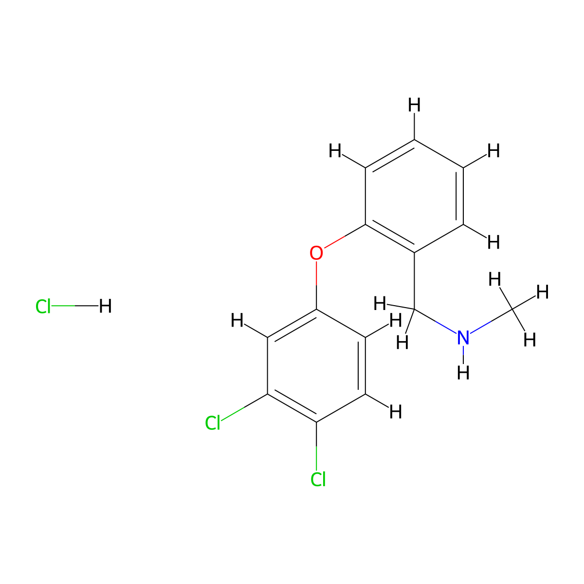 {[2-(3,4-Dichlorophenoxy)phenyl]methyl}(methyl)amine hydrochloride molecular structure, CAS 289717-38-0