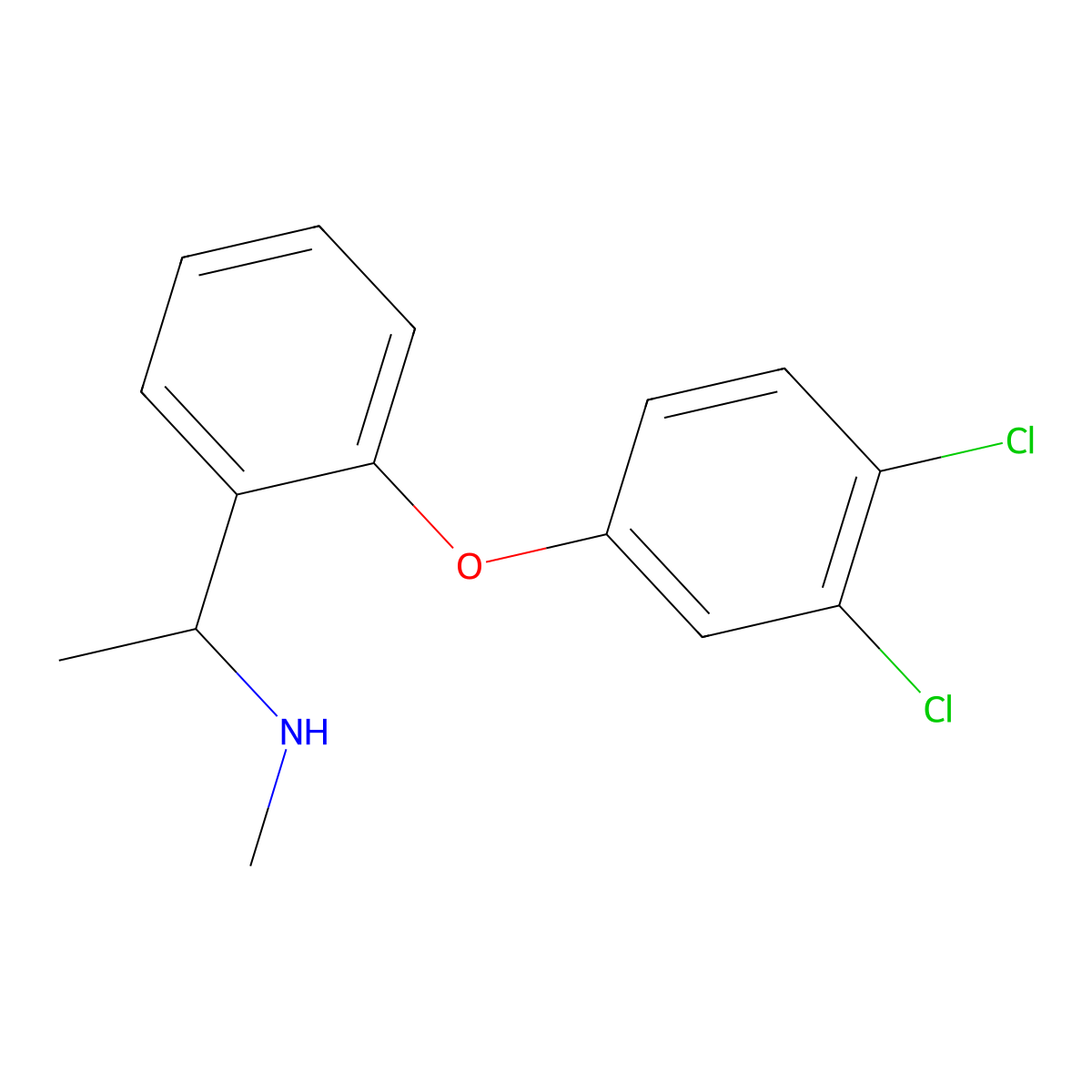 {1-[2-(3,4-Dichlorophenoxy)phenyl]ethyl}(methyl)amine molecular structure, CAS 289717-54-0