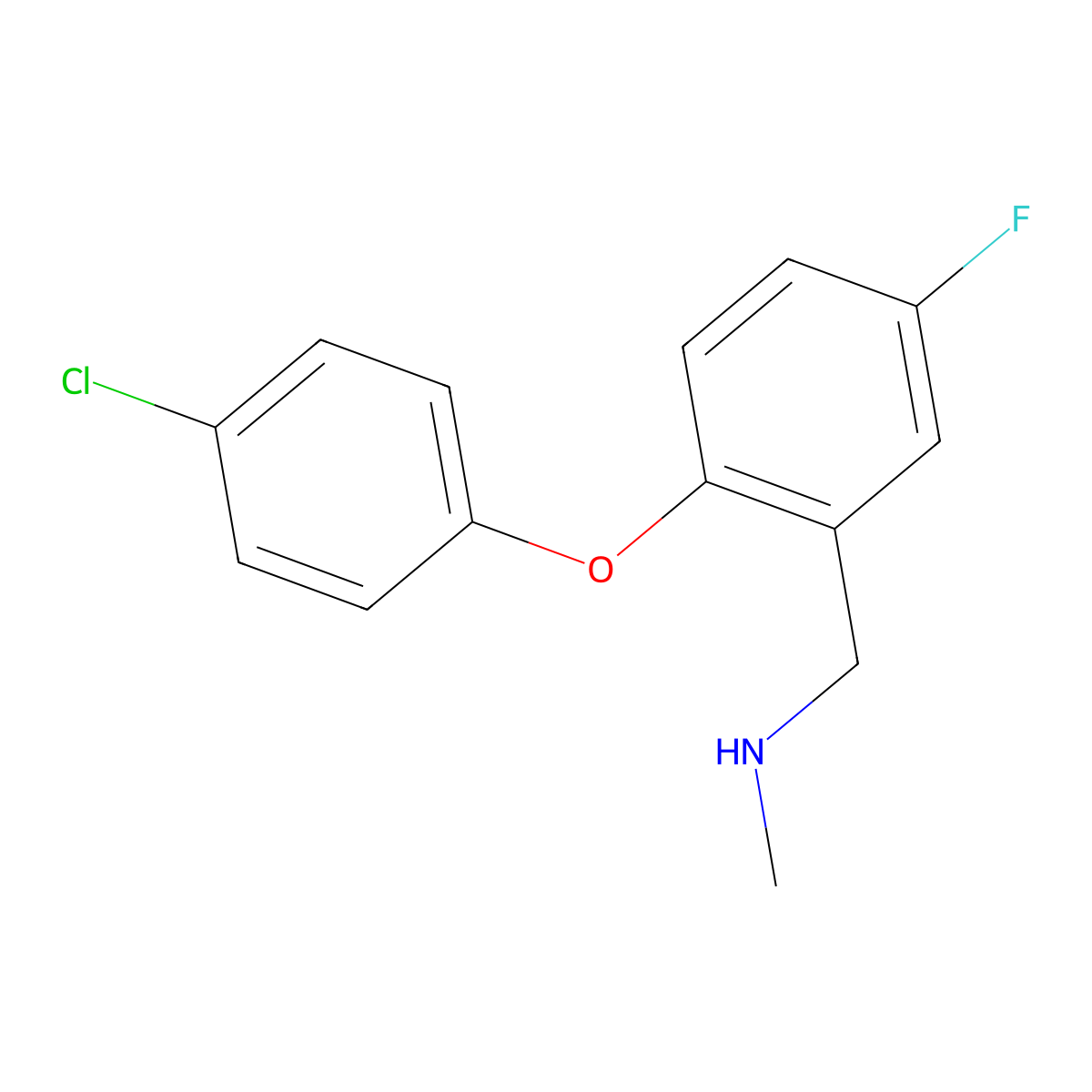 1-(2-(4-Chlorophenoxy)-5-fluorophenyl)-N-methylmethanamine molecular structure, CAS 289717-57-3
