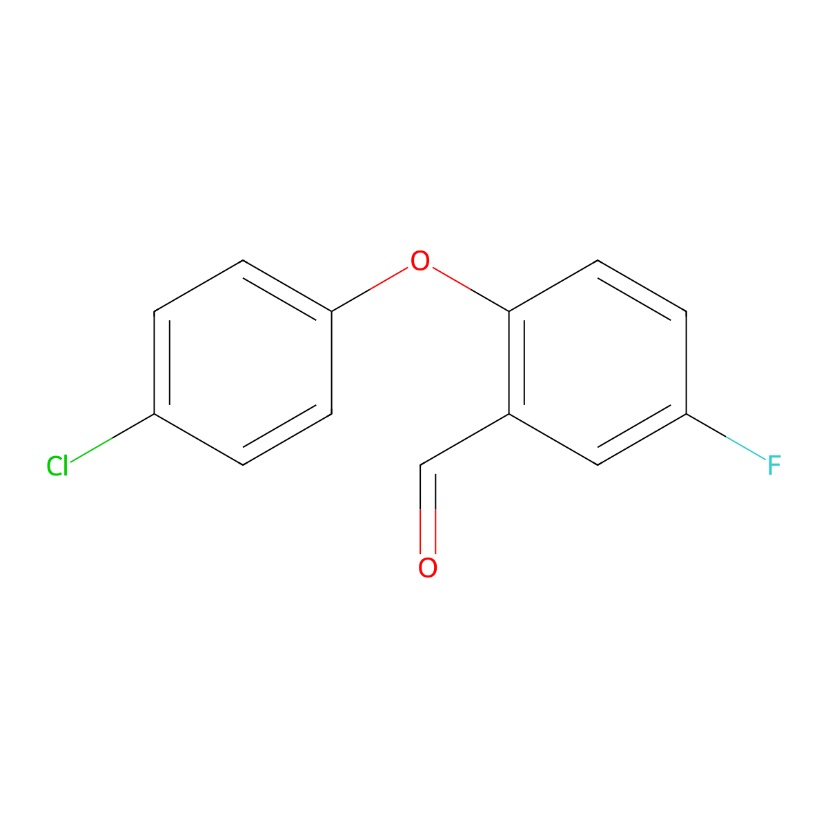 2-(4-Chlorophenoxy)-5-fluorobenzaldehyde molecular structure, CAS 289717-78-8