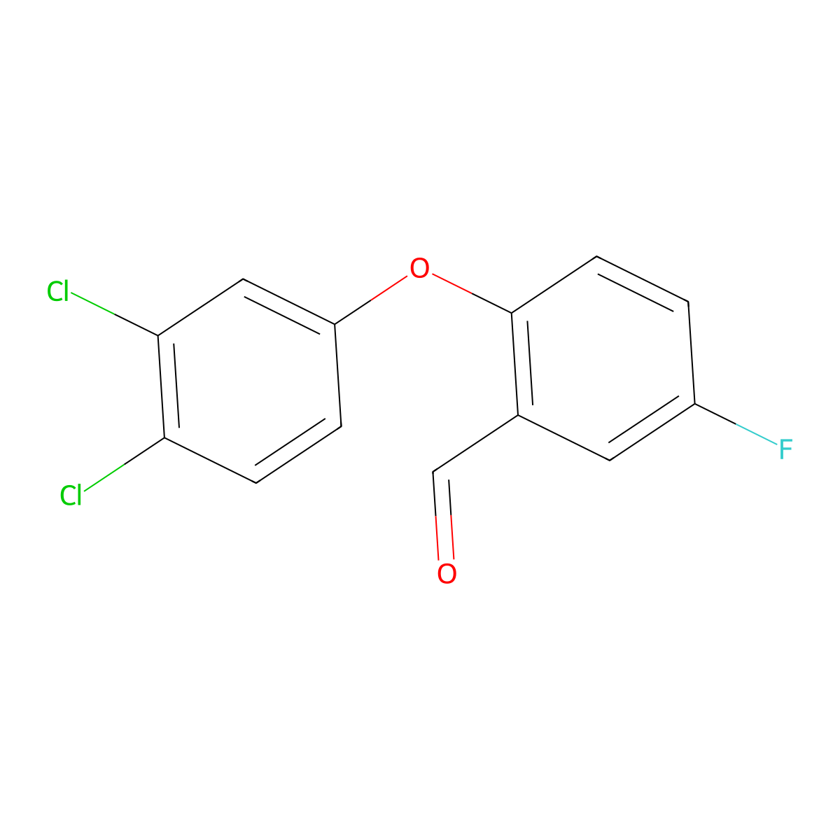 2-(3,4-Dichlorophenoxy)-5-fluorobenzaldehyde molecular structure, CAS 289717-79-9