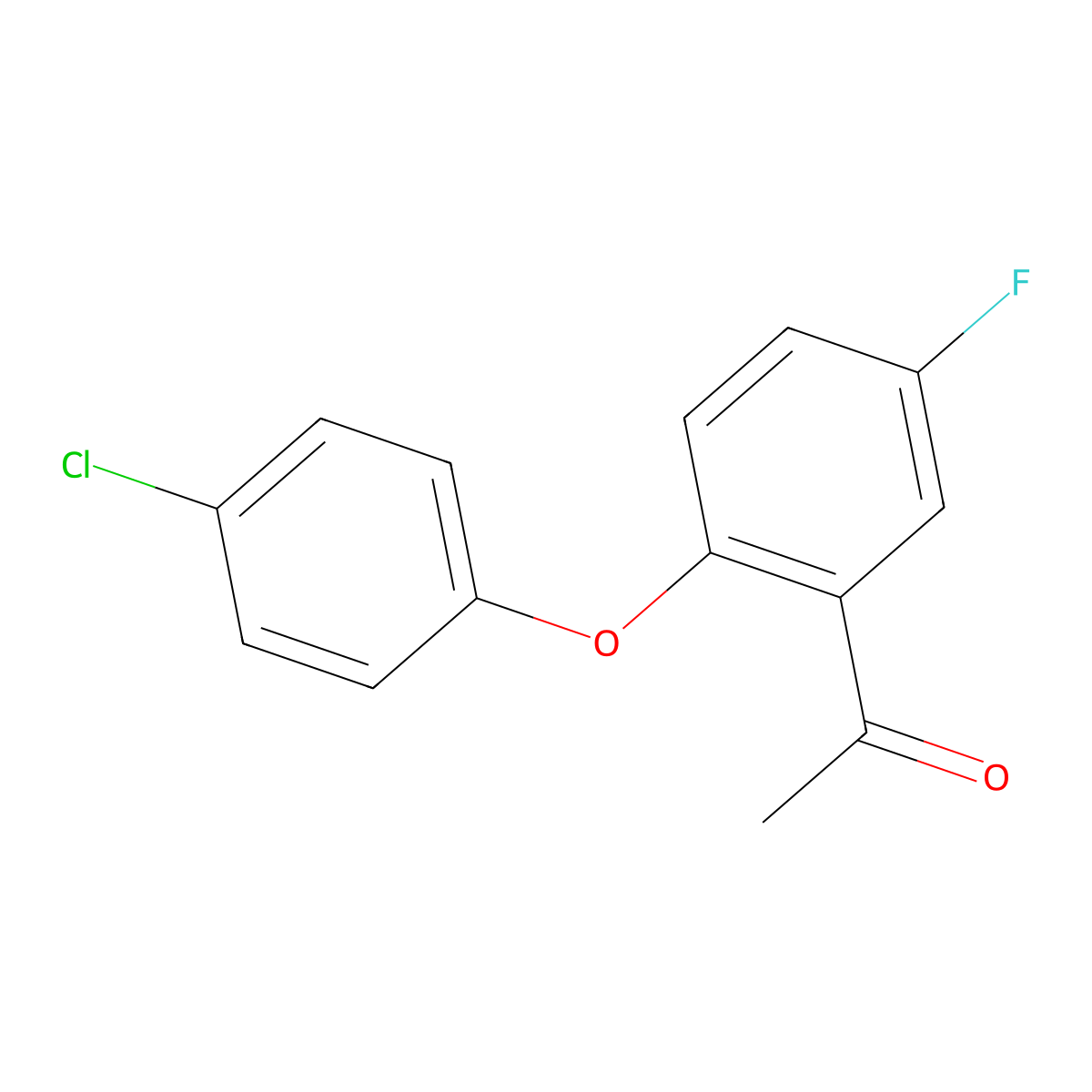 1-[2-(4-Chlorophenoxy)-5-fluorophenyl]ethan-1-one molecular structure, CAS 289717-98-2