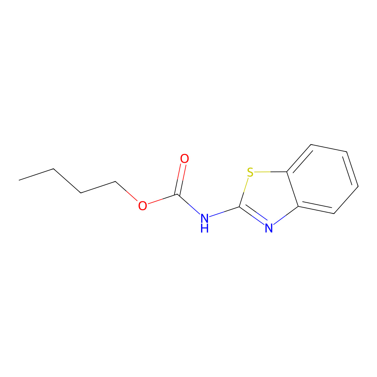Butyl 1,3-benzothiazol-2-ylcarbamate molecular structure, CAS 28972-45-4