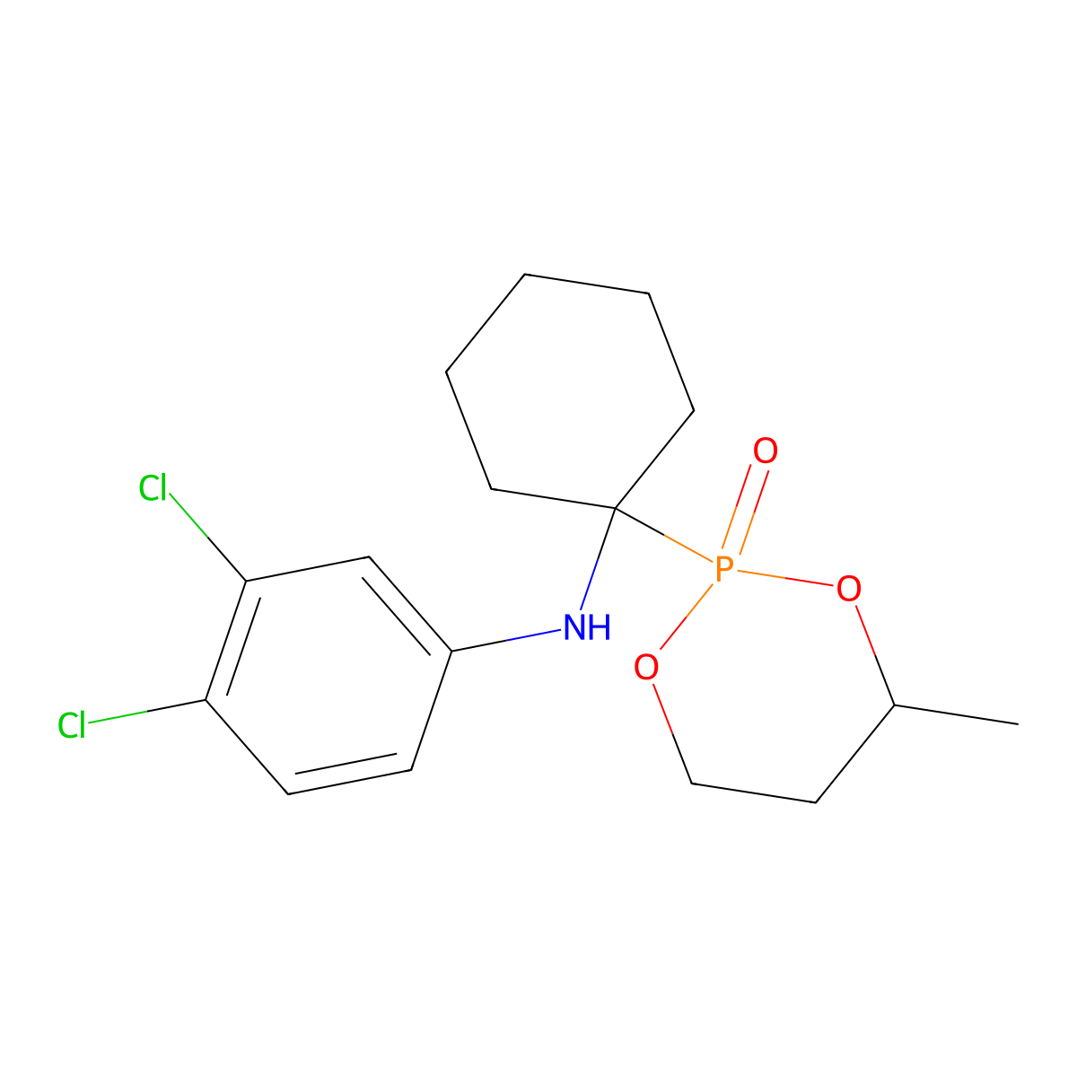 3,4-dichloro-N-[1-(4-methyl-2-oxido-1,3,2-dioxaphosphinan-2-yl)cyclohexyl]aniline molecular structure, CAS 289722-06-1