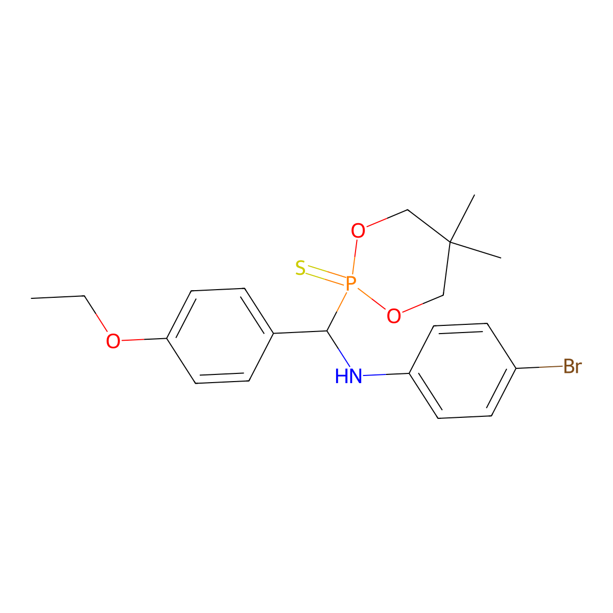 4-bromo-N-[(5,5-dimethyl-2-sulfido-1,3,2-dioxaphosphinan-2-yl)(4-ethoxyphenyl)methyl]aniline molecular structure, CAS 289722-08-3
