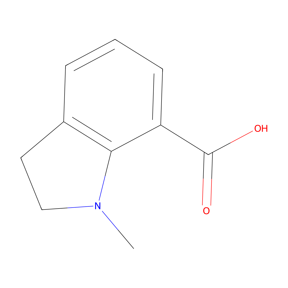 1-Methylindoline-7-carboxylic acid molecular structure, CAS 289725-22-0