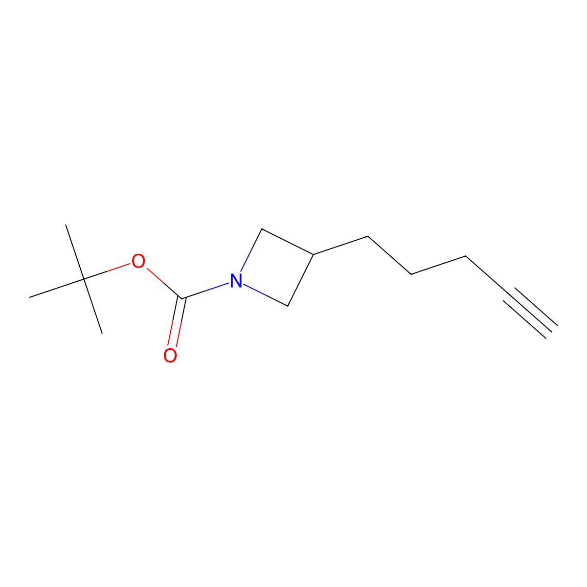 tert-Butyl 3-(pent-4-yn-1-yl)azetidine-1-carboxylate molecular structure, CAS 2897578-74-2