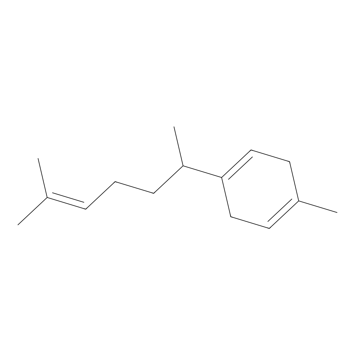 (-)-beta-Curcumene molecular structure, CAS 28976-67-2