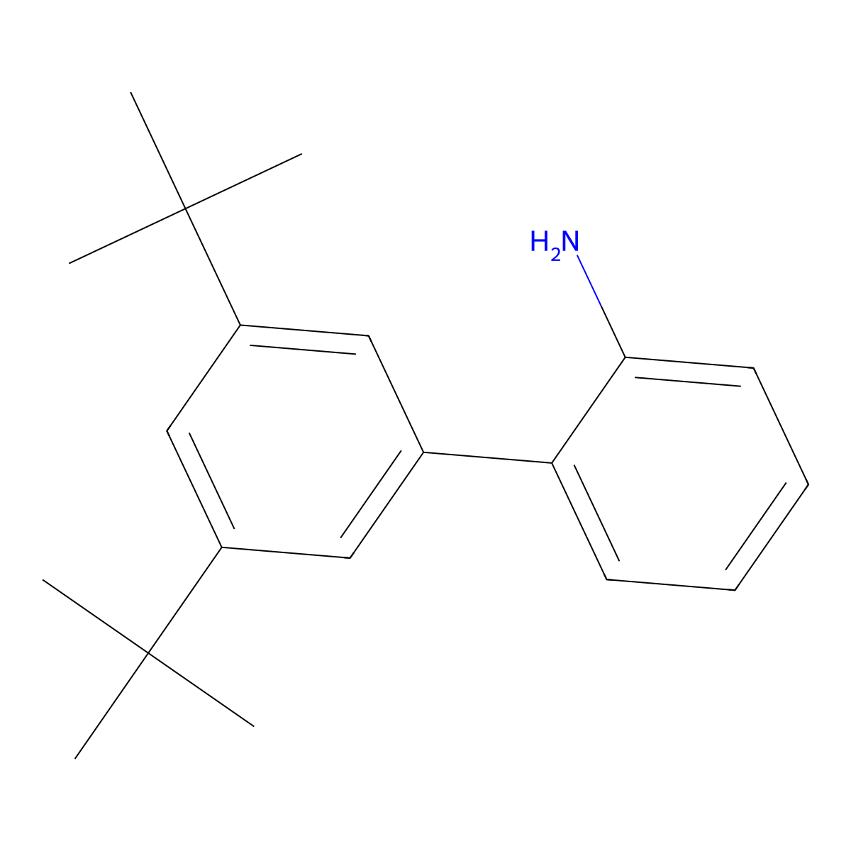 3',5'-Di-tert-butyl-[1,1'-biphenyl]-2-amine molecular structure, CAS 2897657-01-9