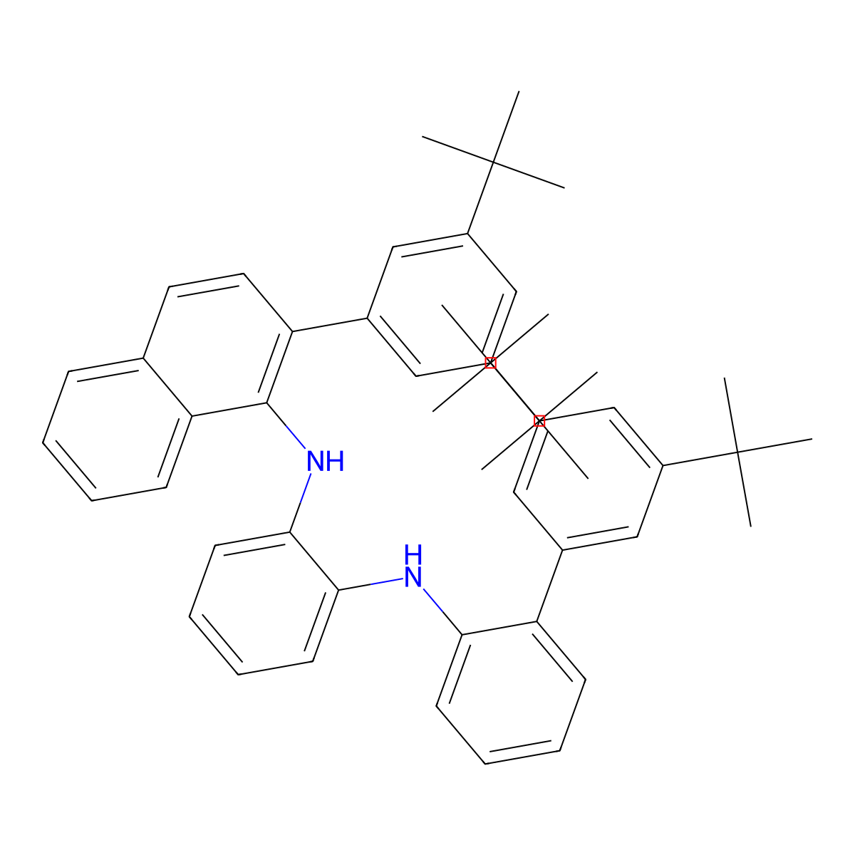 N1-(3',5'-Di-tert-butyl-[1,1'-biphenyl]-2-yl)-N2-(2-(3,5-di-tert-butylphenyl)naphthalen-1-yl)benzene-1,2-diamine molecular structure, CAS 2897657-05-3