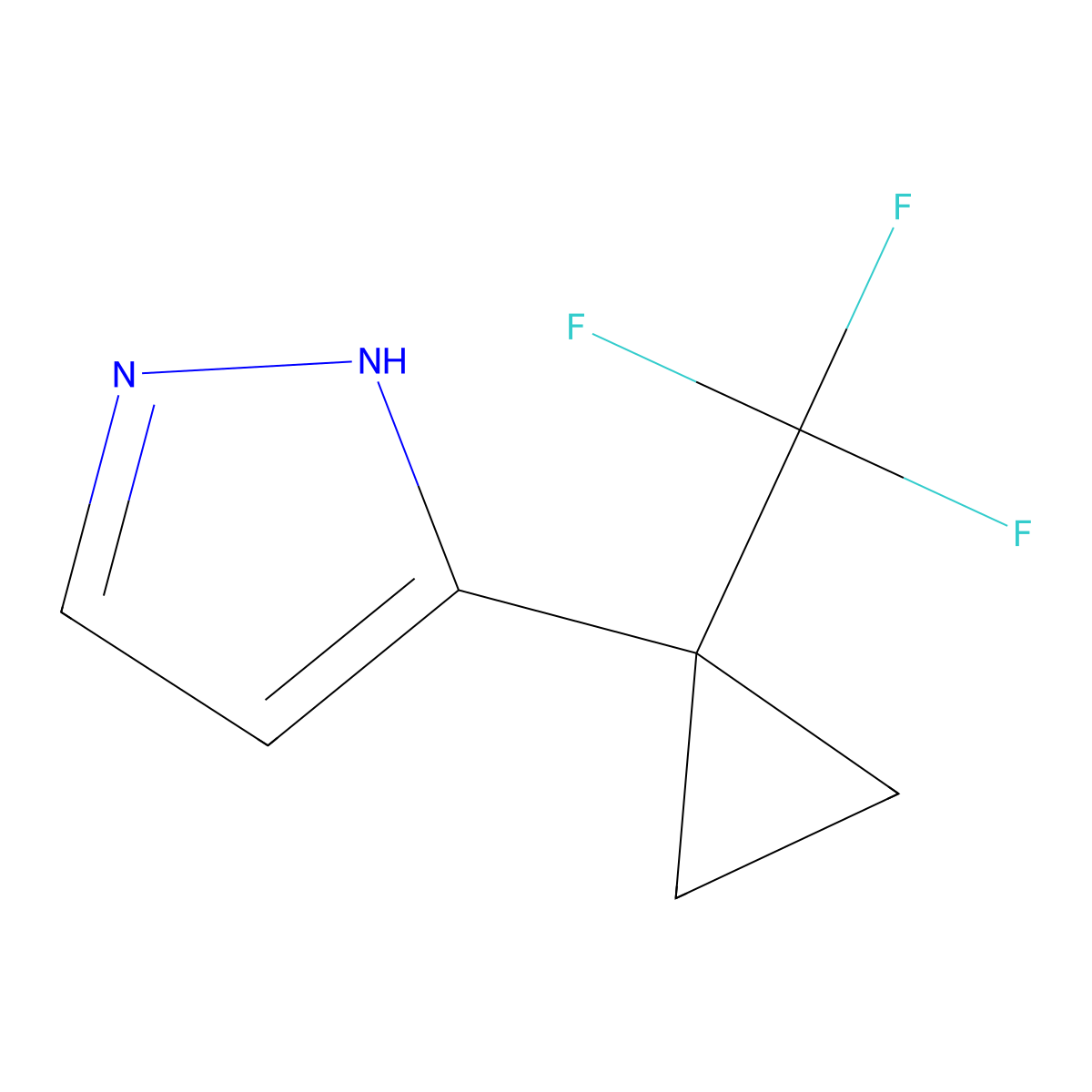 5-[1-(trifluoromethyl)cyclopropyl]-1H-pyrazole molecular structure, CAS 2897679-73-9