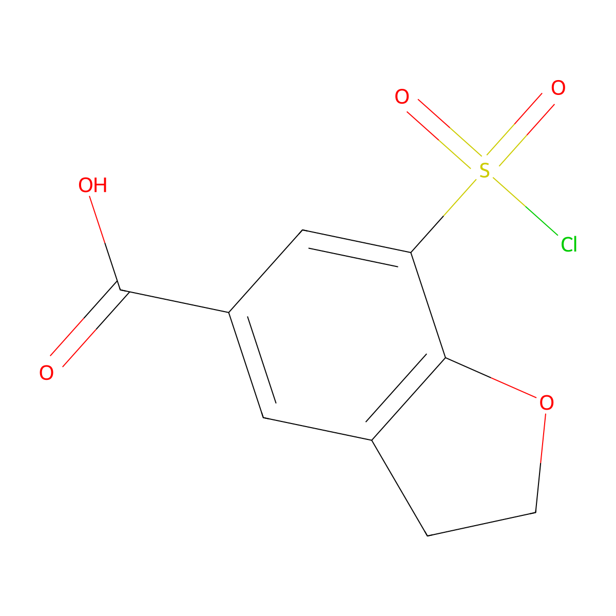 7-(Chlorosulfonyl)-2,3-dihydro-1-benzofuran-5-carboxylicacid molecular structure, CAS 2897697-26-4