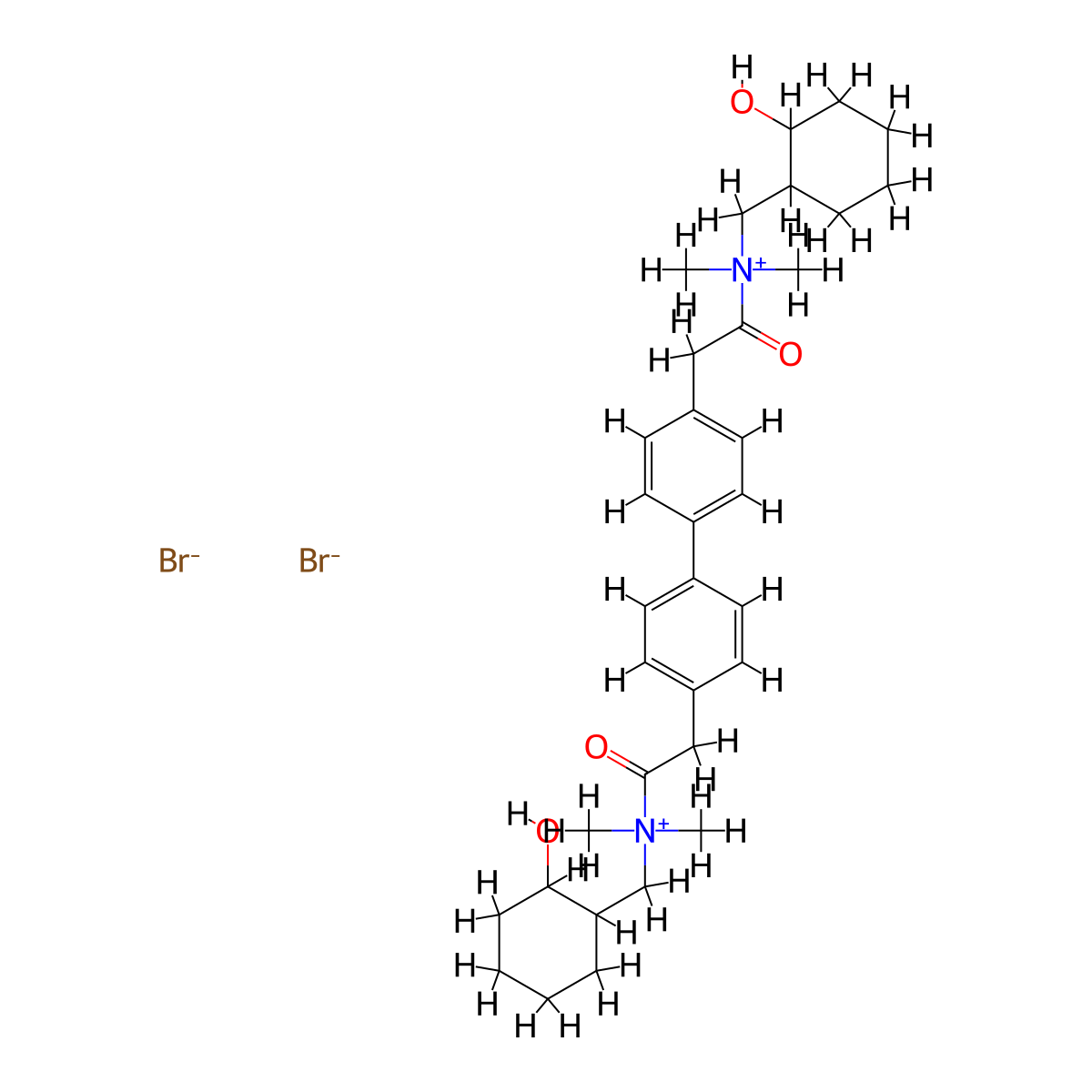 Ammonium, (4,4'-biphenylylenebis(2-oxoethylene))bis(((2-hydroxycyclohexyl)methyl)dimethyl-, dibromide molecular structure, CAS 28979-97-7