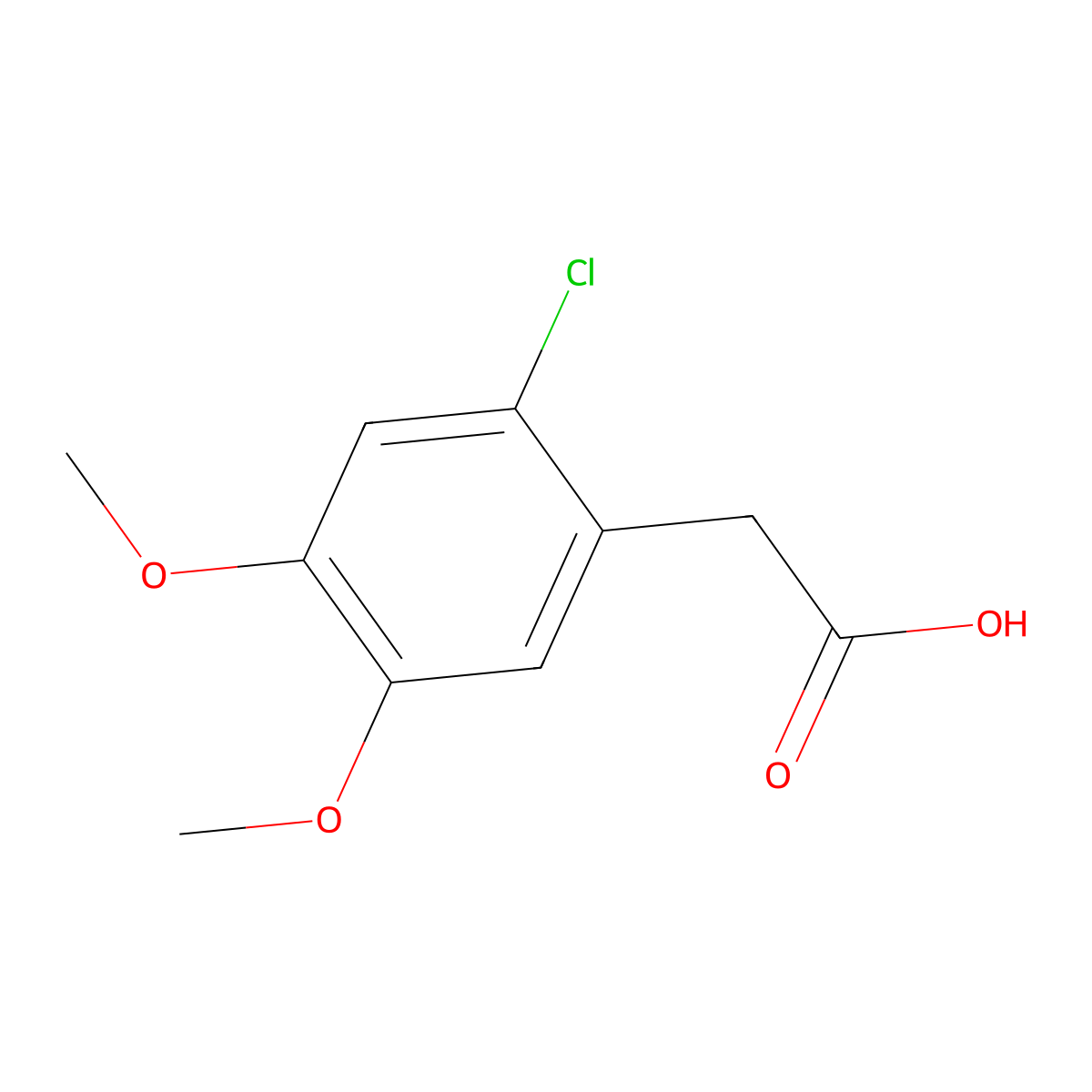2-(2-Chloro-4,5-dimethoxyphenyl)acetic acid molecular structure, CAS 2898-63-7