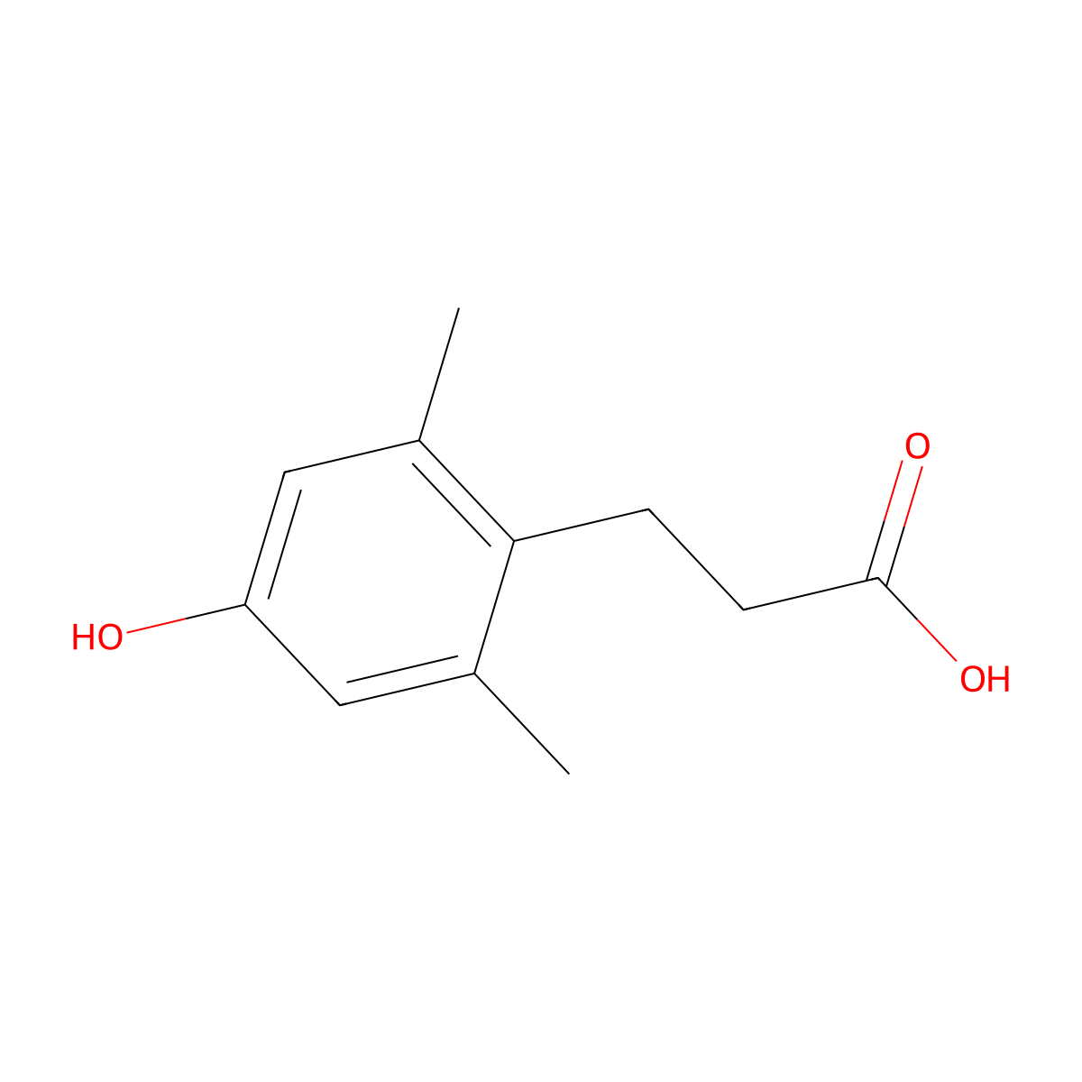 3-(4-Hydroxy-2,6-dimethylphenyl)propanoic acid molecular structure, CAS 28981-47-7