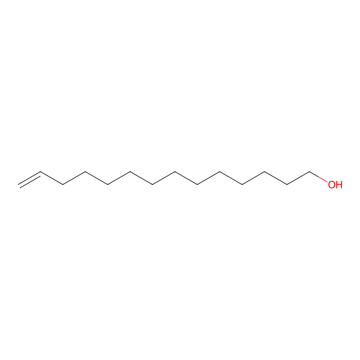 Tetradecenol molecular structure, CAS 28982-37-8