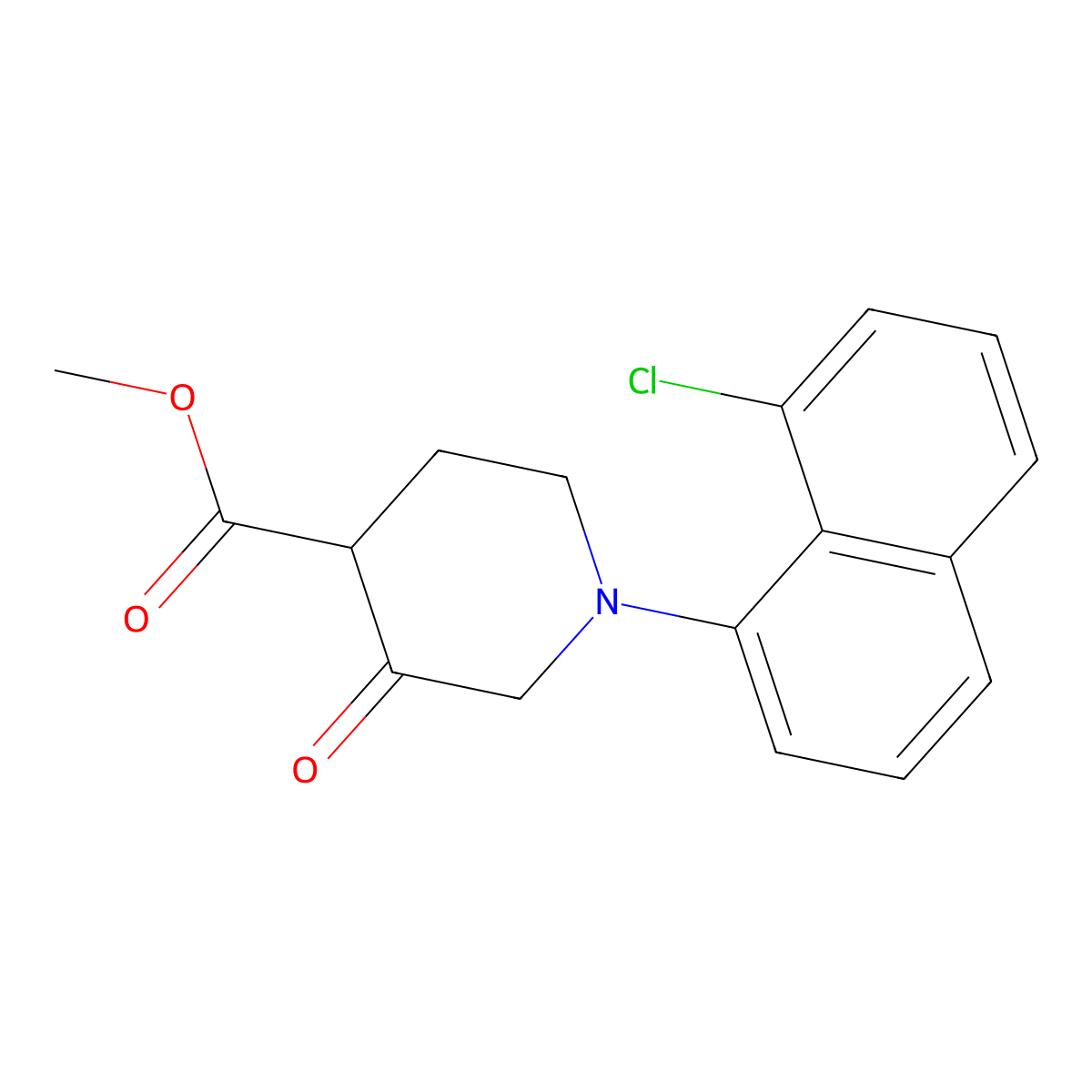 Methyl 1-(8-chloronaphthalen-1-yl)-3-oxopiperidine-4-carboxylate molecular structure, CAS 2898538-56-0