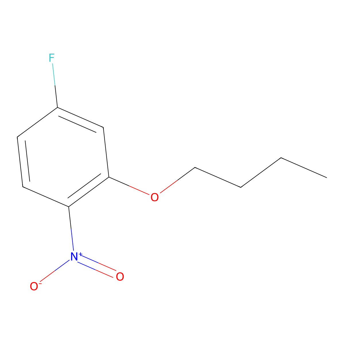 2-Butoxy-4-fluoro-1-nitrobenzene molecular structure, CAS 28987-47-5