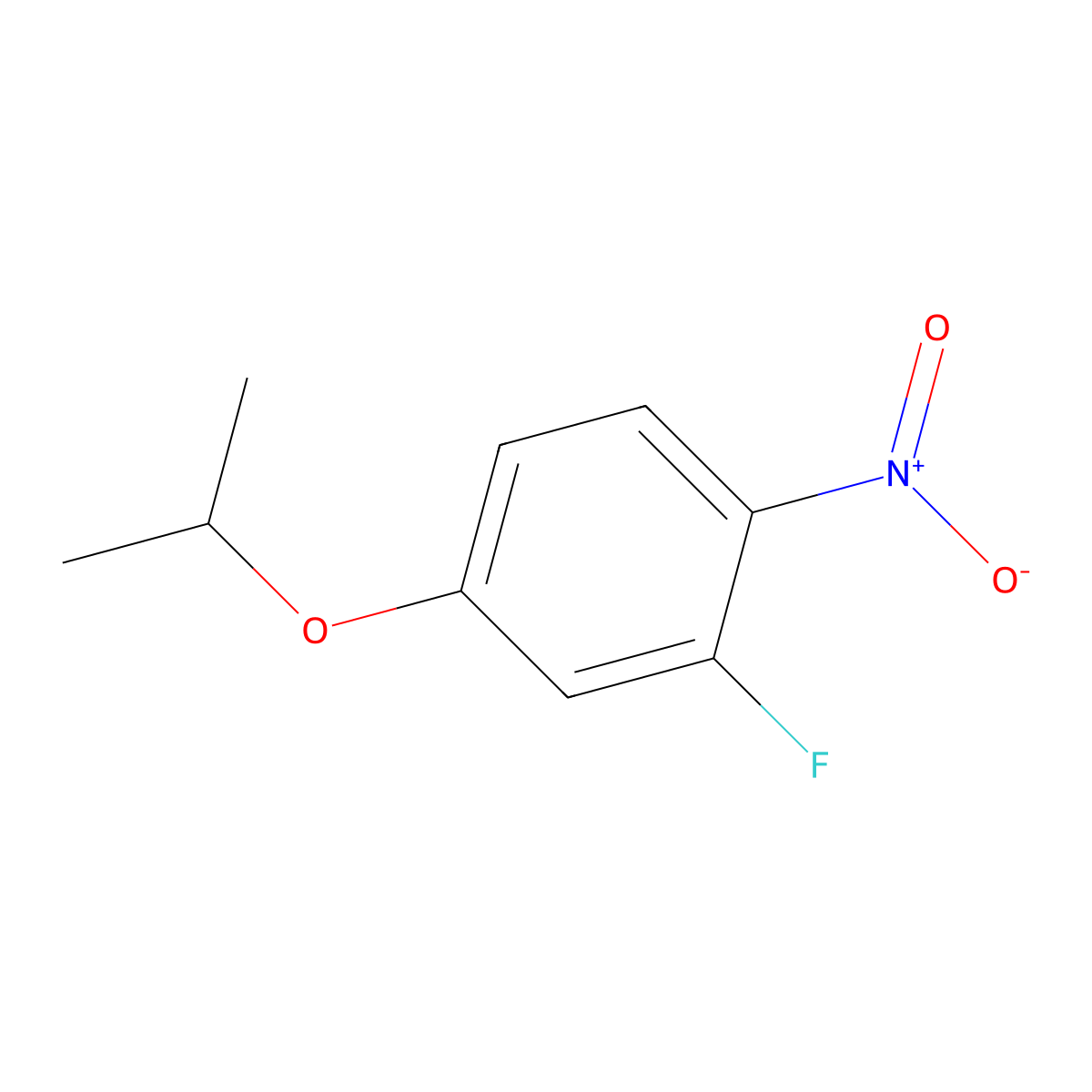 2-Fluoro-4-isopropoxy-1-nitrobenzene molecular structure, CAS 28987-50-0