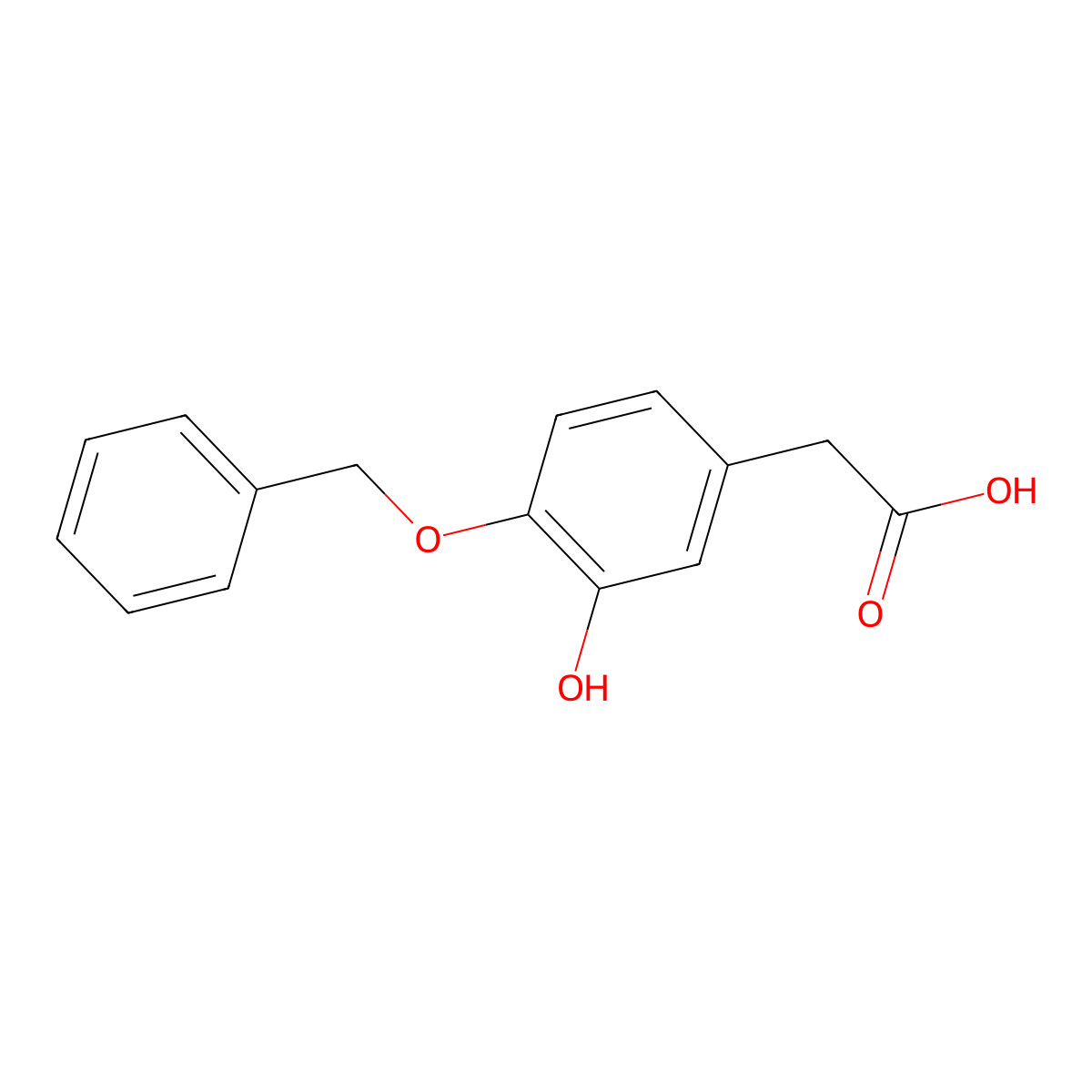 4-Benzyloxy-3-hydroxyphenylacetic acid molecular structure, CAS 28988-68-3