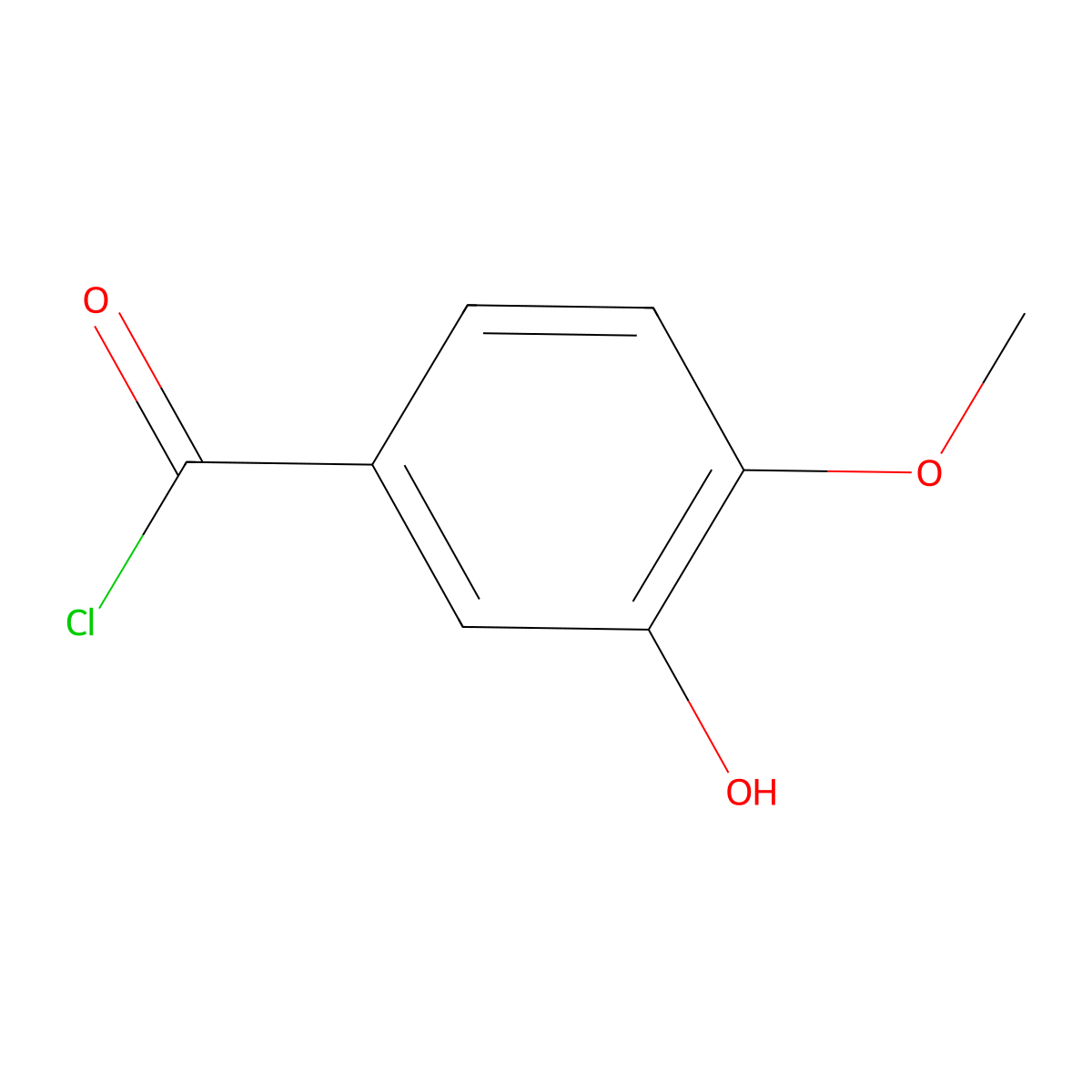 3-Hydroxy-4-methoxybenzoyl chloride molecular structure, CAS 289896-68-0