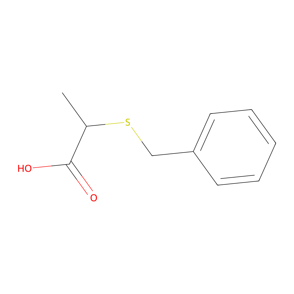 2-(Benzylsulfanyl)propanoic acid molecular structure, CAS 2899-64-1