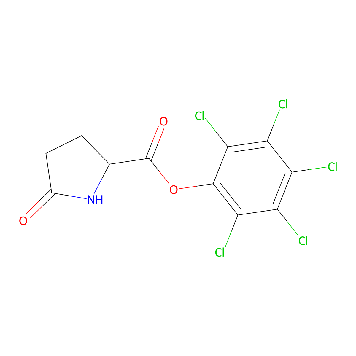 Perchlorophenyl 5-oxo-L-prolinate molecular structure, CAS 28990-85-4