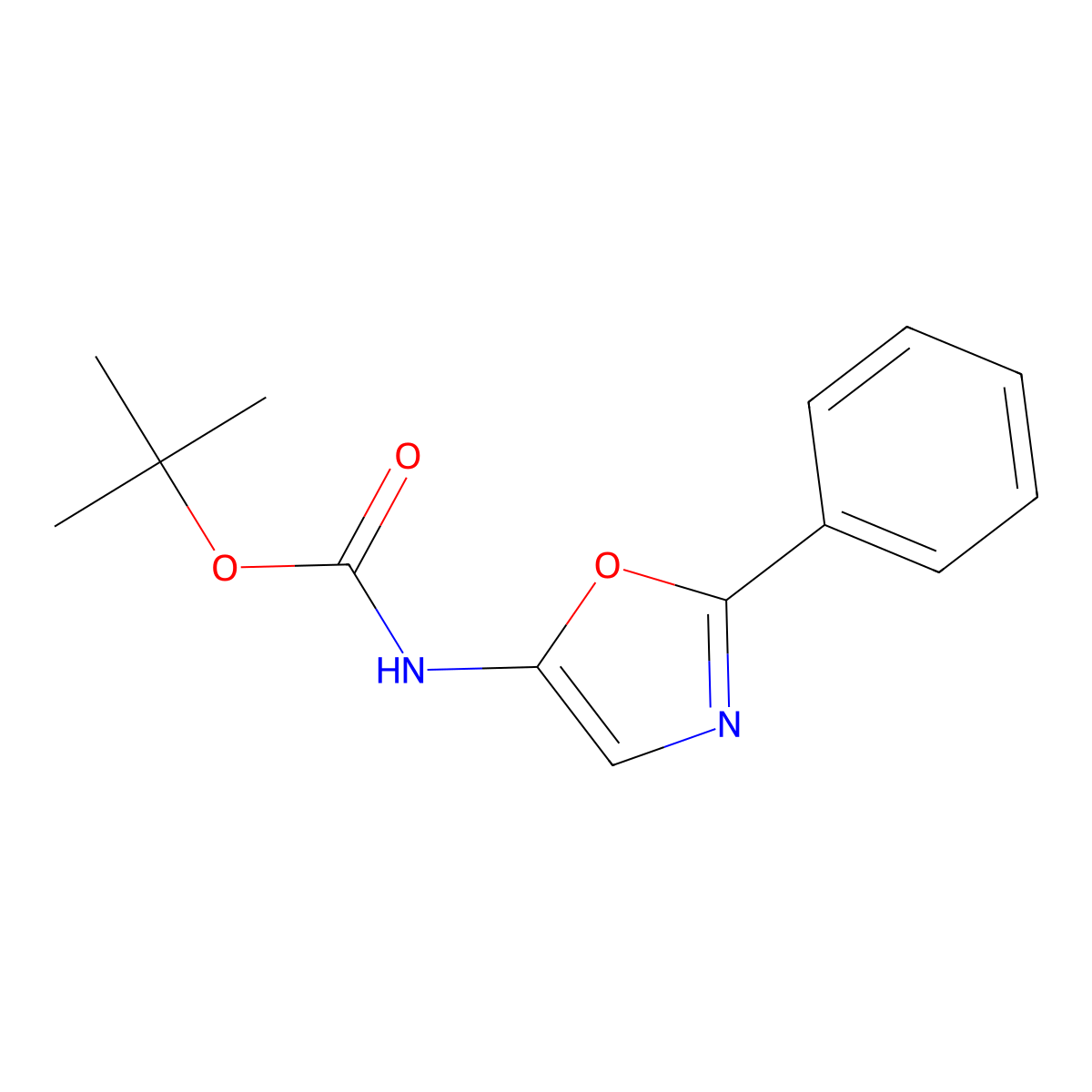 Tert-butyl N-(2-phenyl-1,3-oxazol-5-yl)carbamate molecular structure, CAS 289901-12-8